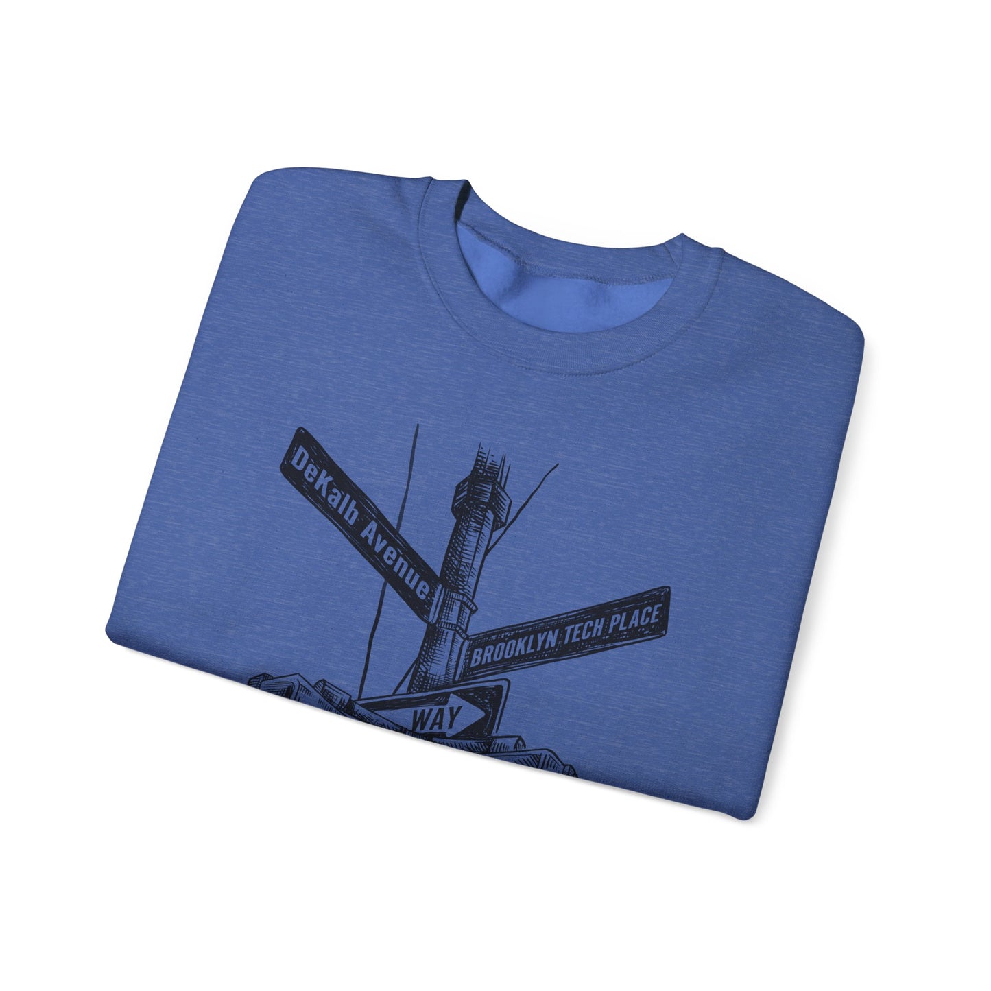 Boutique - Dekalb Ave & Brooklyn Tech Pl - (black Graphic) Men's Heavy Blend™ Crewneck Sweatshirt