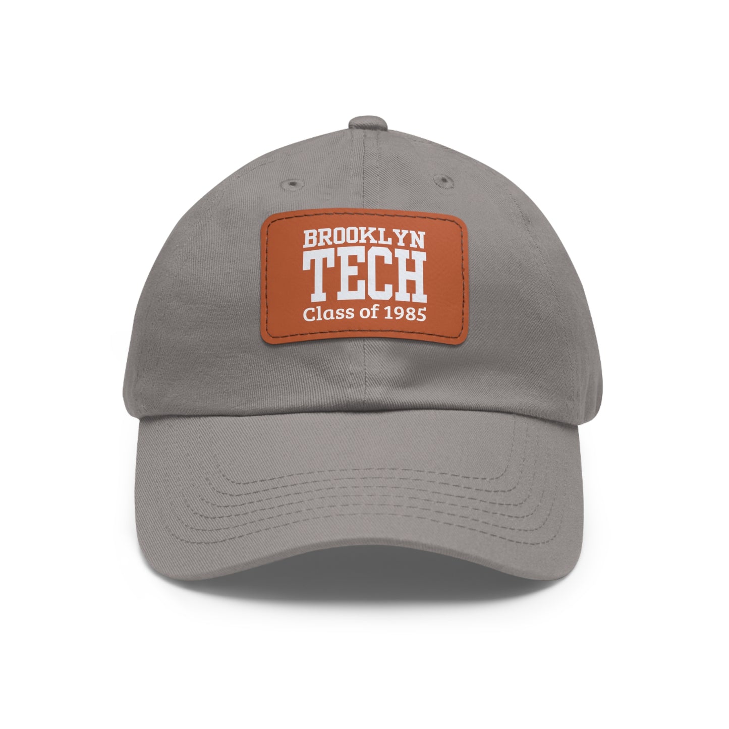 Classic Brooklyn Tech - Hat With Leather Patch (rectangle) - Class Of 1985 - White Font