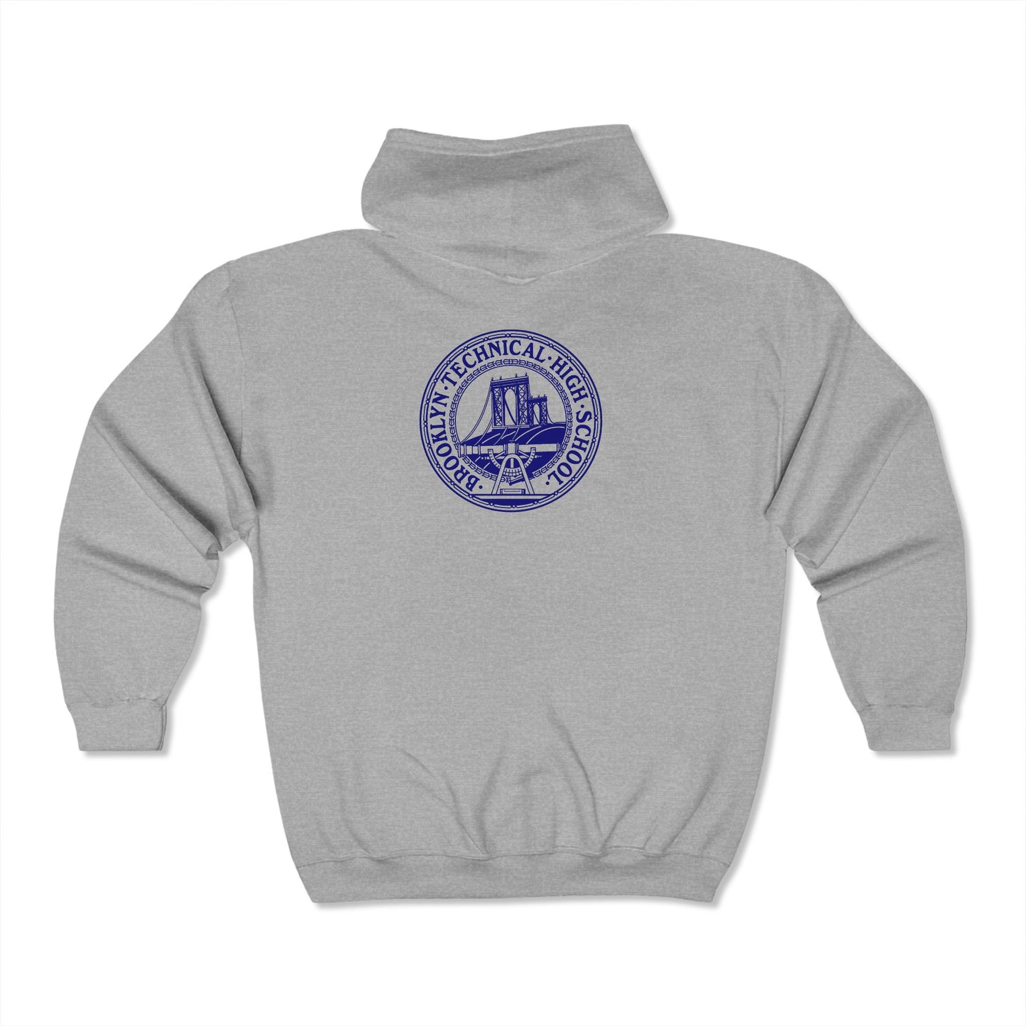 Brooklyn Tech Alumni (front) & Classic Tech Logo (back) Heavy Blend™ Full Zip Hooded Sweatshirt