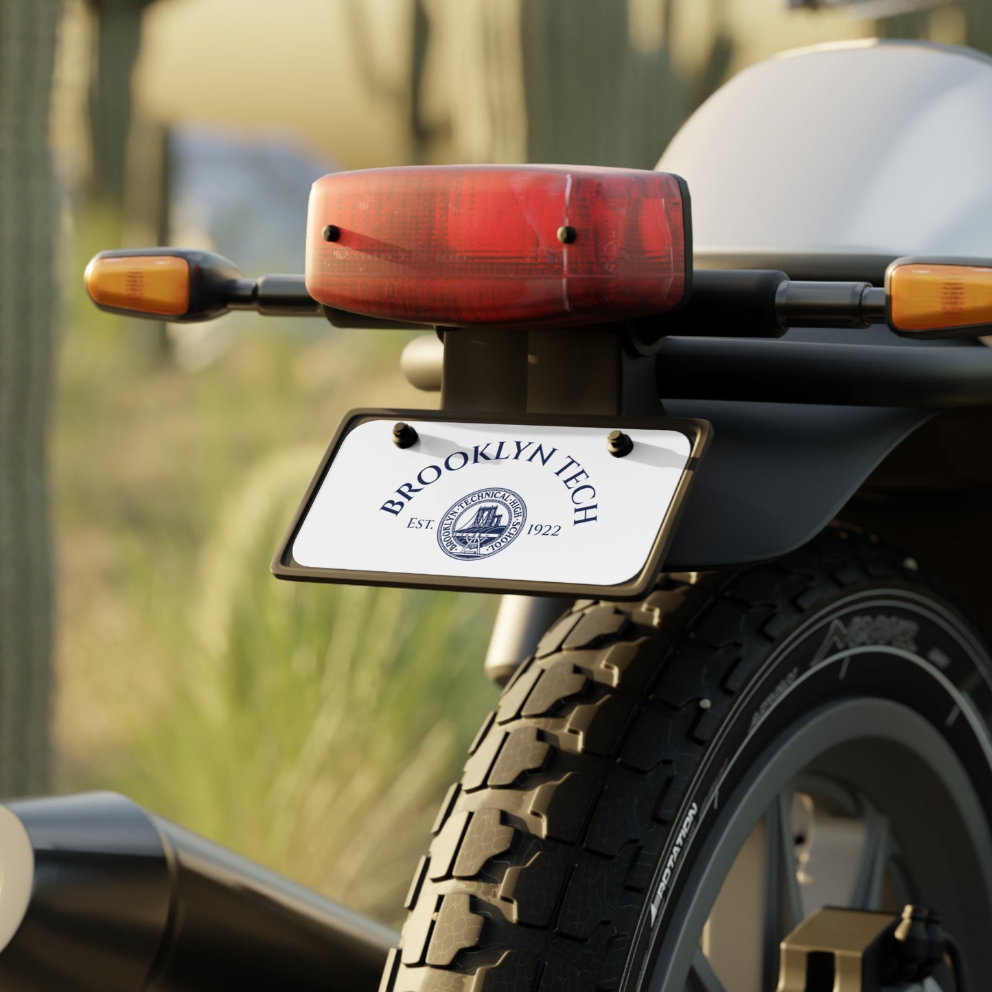 Brooklyn Tech Curved Mini License Plate