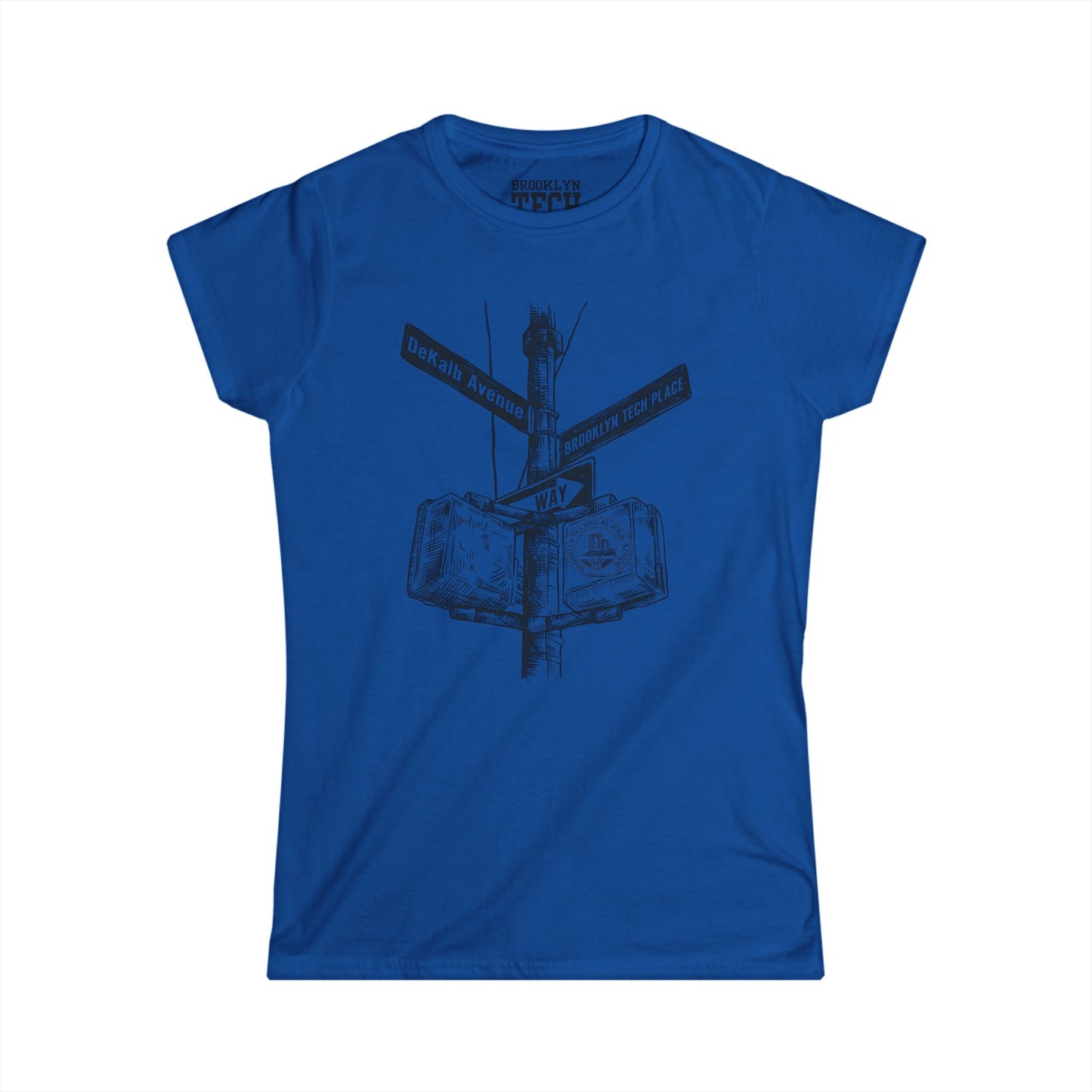 Boutique - Dekalb Ave & Brooklyn Tech Pl - Ladies Softstyle T-Shirt - Black Graphic