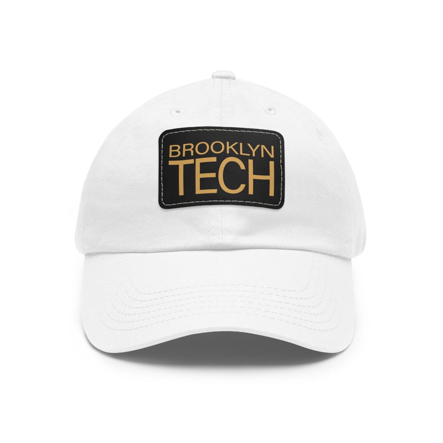 Modern Brooklyn Tech - Hat With Rectangular Leather Patch - Gold