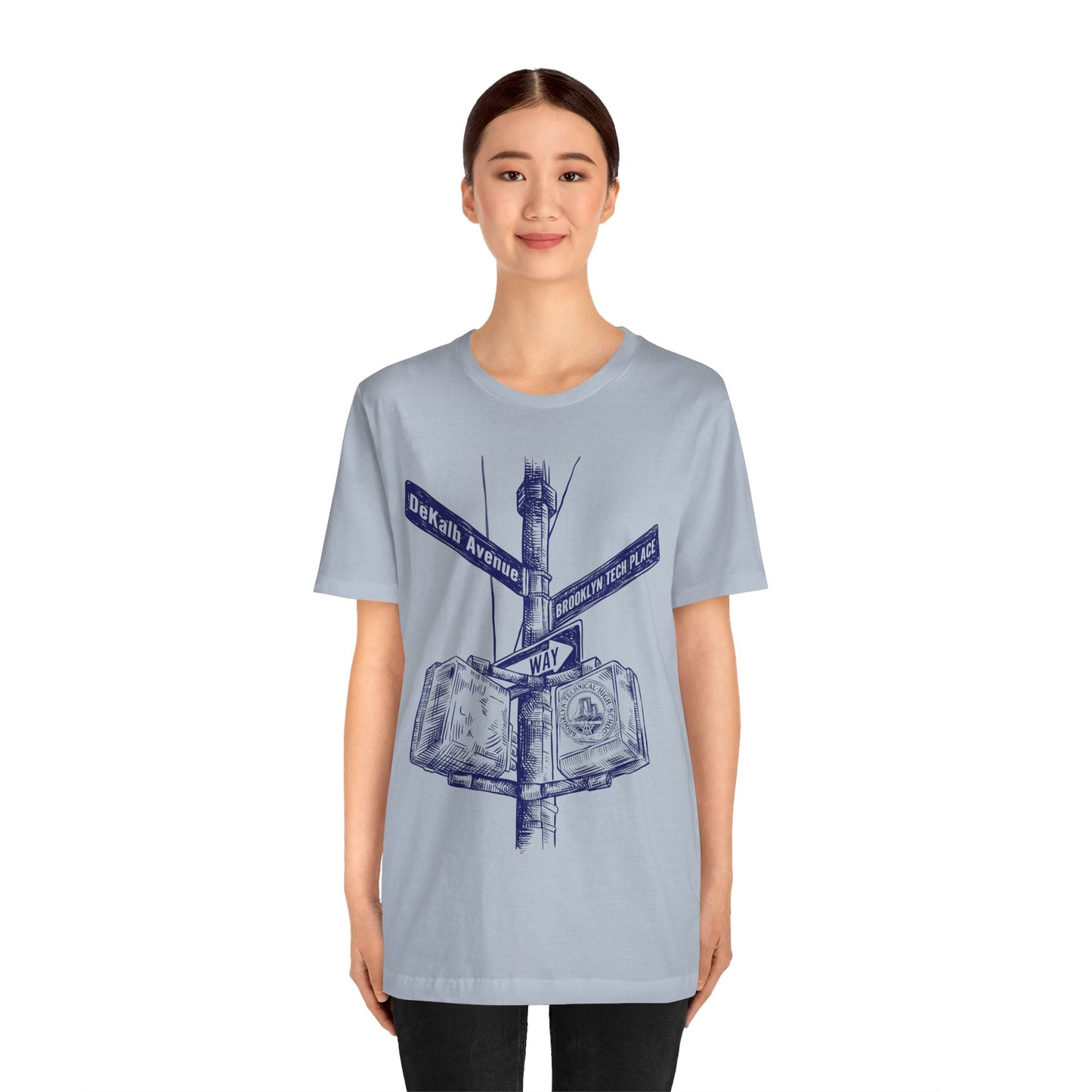 Boutique - Dekalb Ave & Brooklyn Tech Pl - Men's Short Sleeve Jersey - Blue Graphic