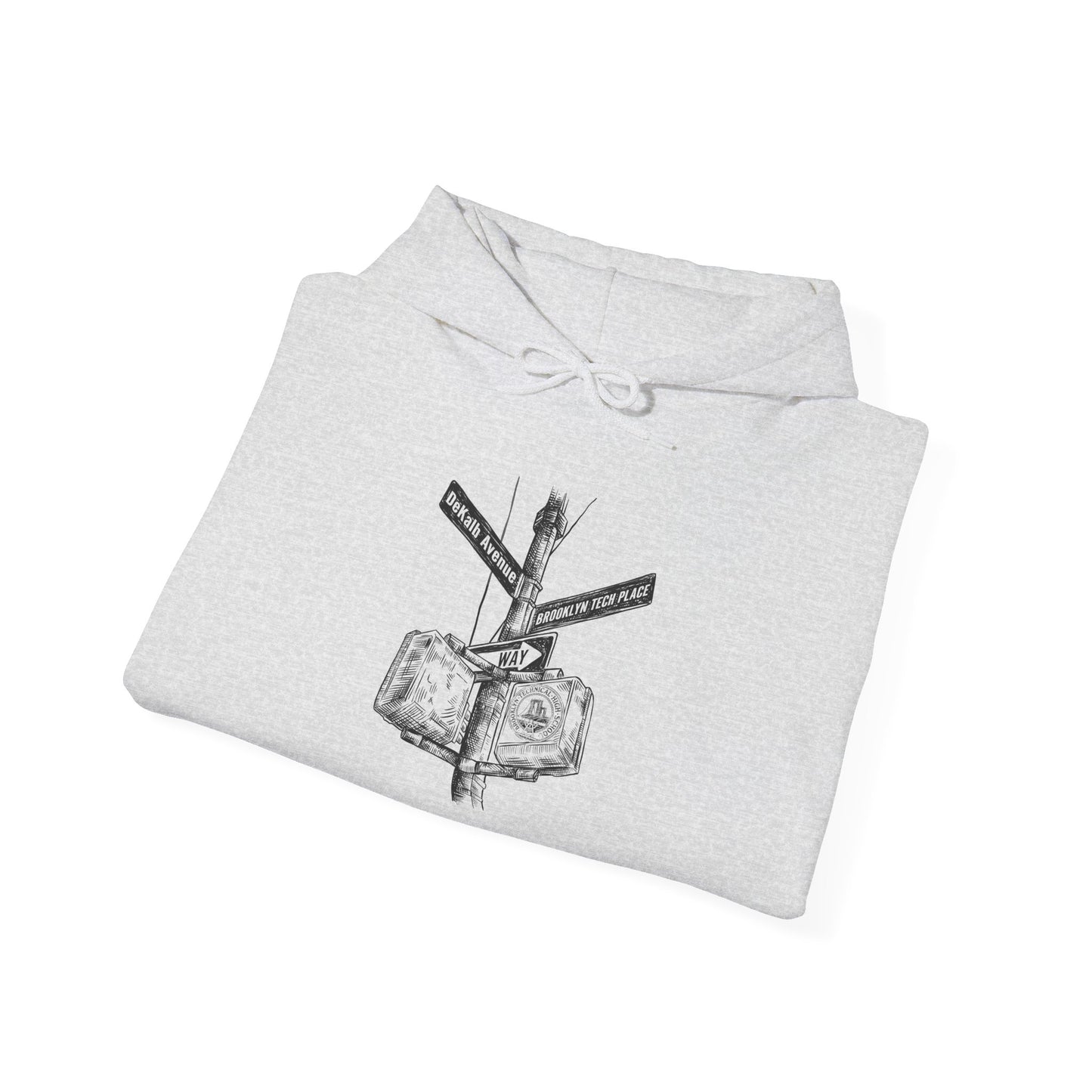 Boutique - Dekalb Ave & Brooklyn Tech Pl - (black Graphic) Men's Heavy Blend™ Hooded Sweatshirt