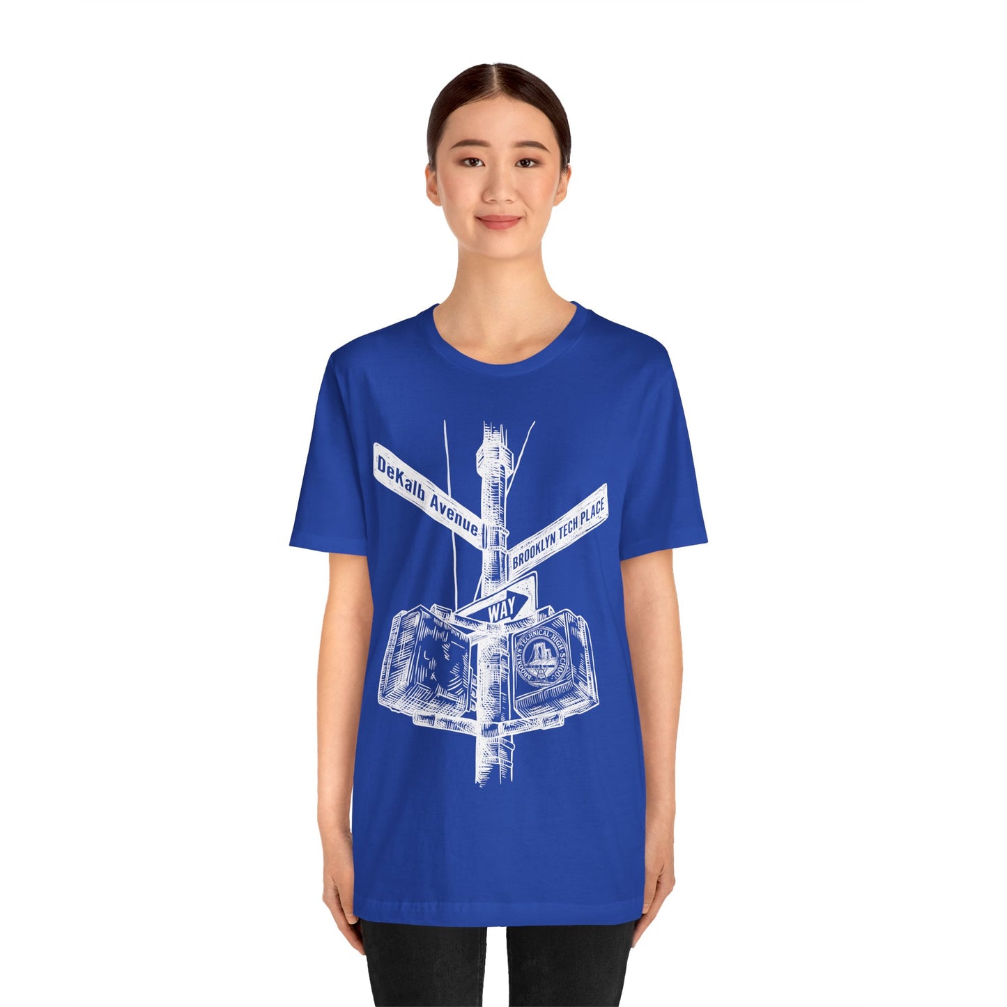 Boutique - Dekalb Ave & Brooklyn Tech Pl - Men's Short Sleeve Jersey - White Graphic