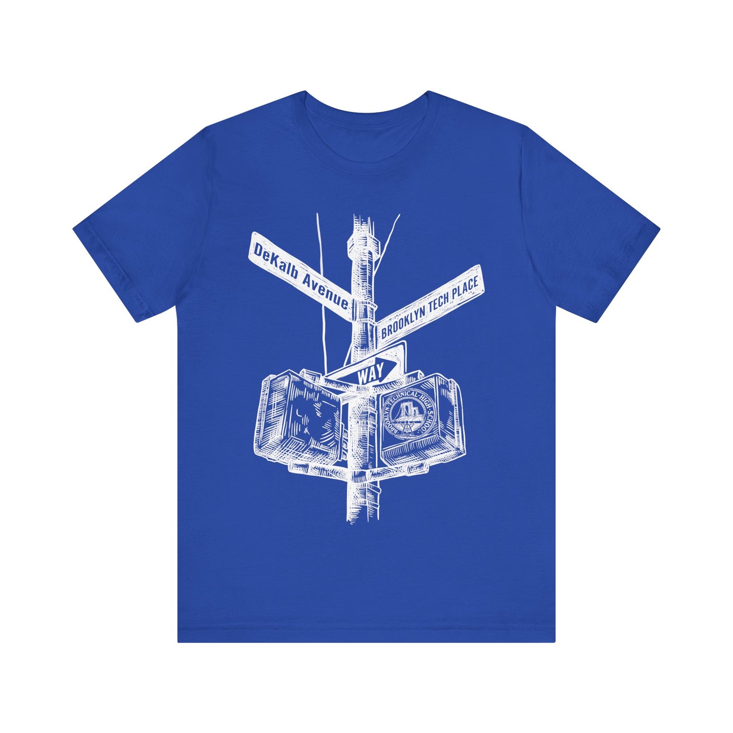 Boutique - Dekalb Ave & Brooklyn Tech Pl - Men's Short Sleeve Jersey - White Graphic
