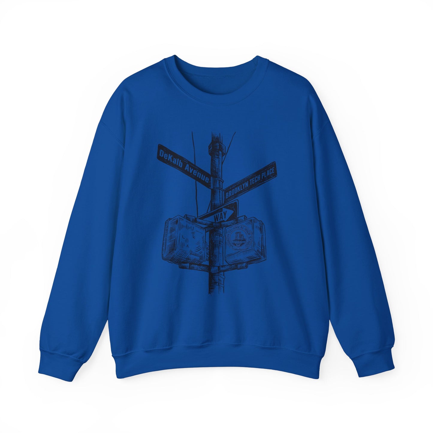 Boutique - Dekalb Ave & Brooklyn Tech Pl - (black Graphic) Men's Heavy Blend™ Crewneck Sweatshirt