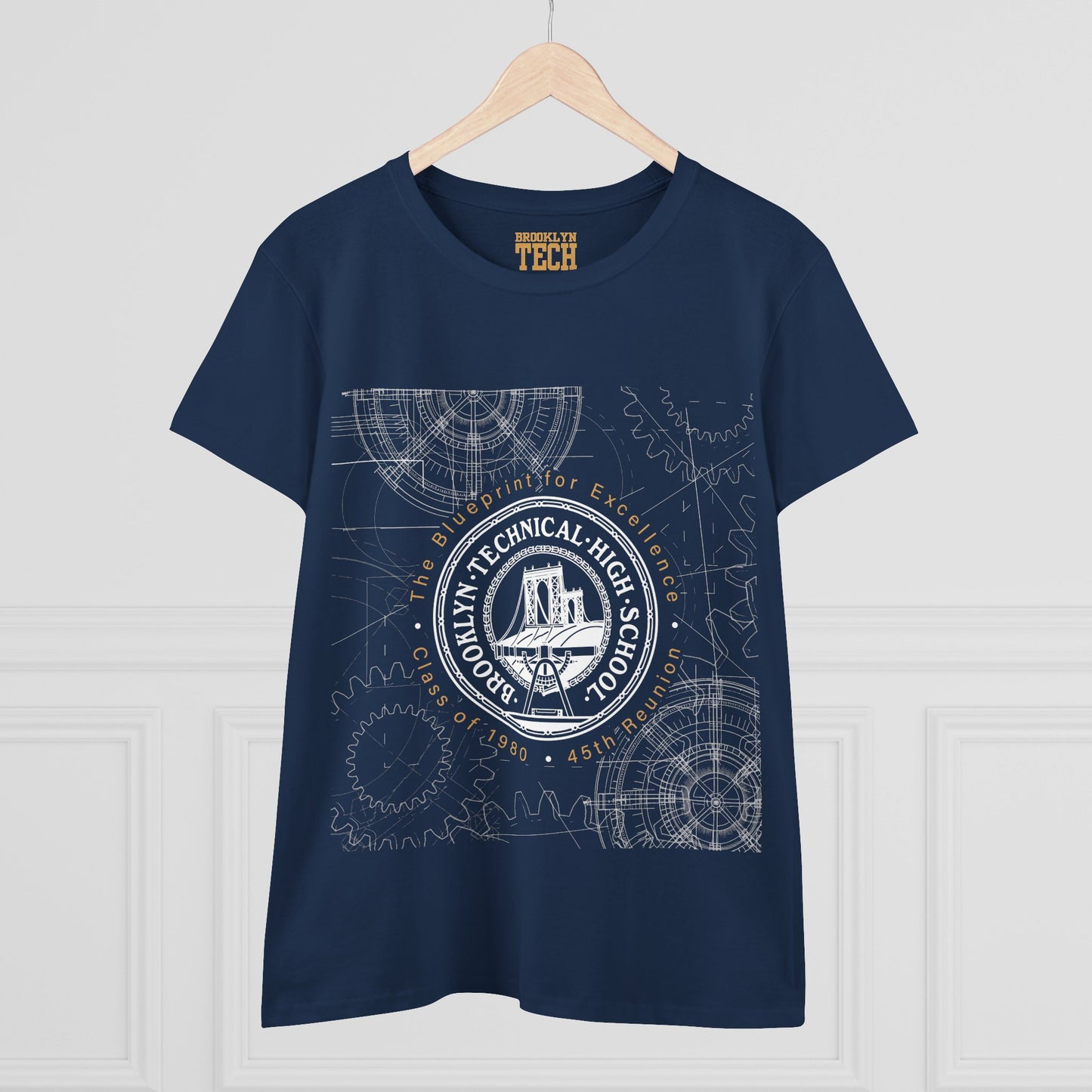 The Blueprint For Excellence - Ladies' Midweight Cotton T-Shirt - Class Of 1980