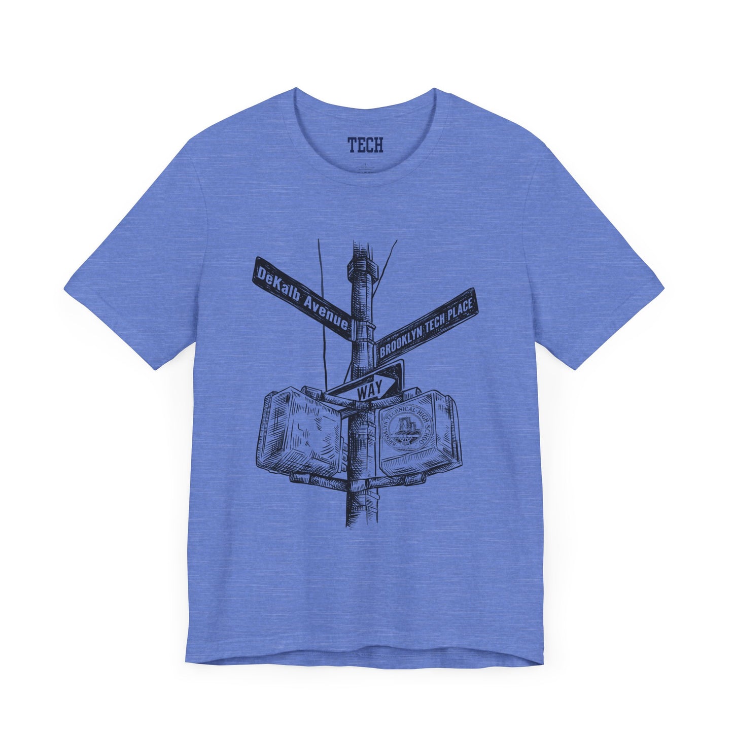 Boutique - DeKalb Ave & Brooklyn Tech Pl - Men's Jersey Short Sleeve T-Shirt - Black Graphic