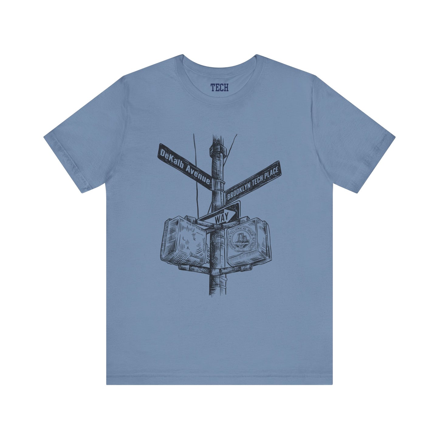 Boutique - DeKalb Ave & Brooklyn Tech Pl - Men's Jersey Short Sleeve T-Shirt - Black Graphic