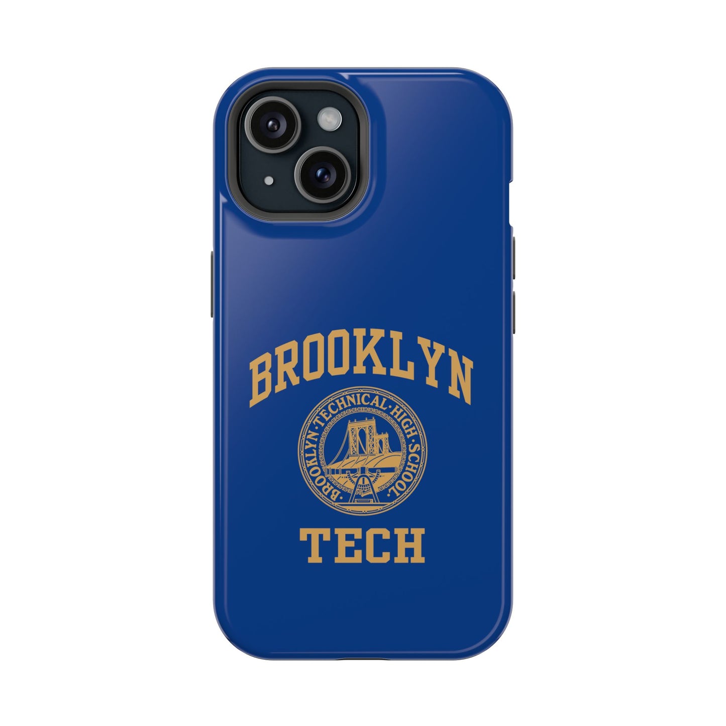 Brooklyn Tech Classic Logo - Impact-Resistant Phone Cases - Iphone Or Samsung - Navy With Gold Graphic