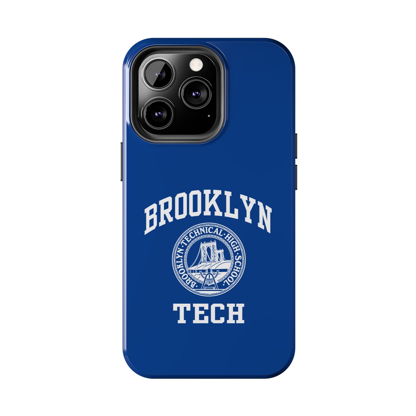 Brooklyn Tech Classic Logo - Tough Phone Cases - Navy Blue With White Graphics