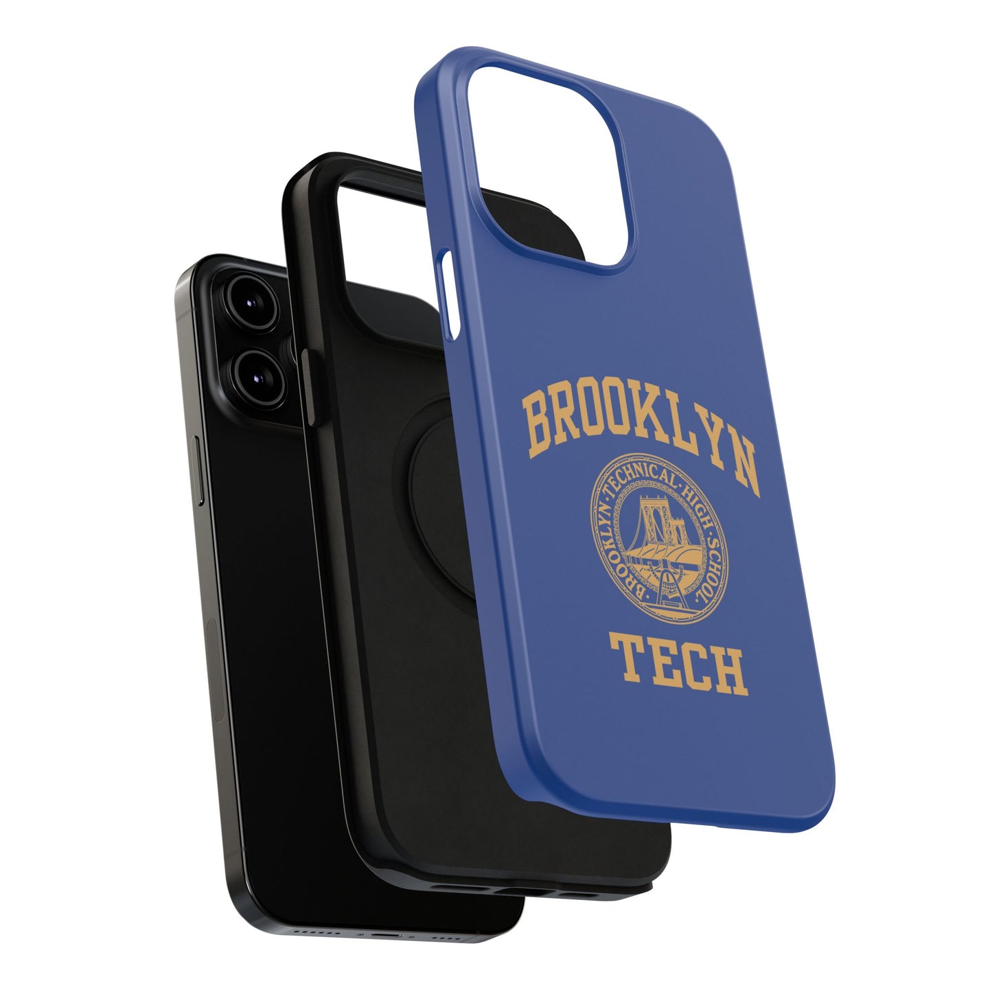 Brooklyn Tech Classic Logo - Impact-Resistant Phone Cases - Iphone Or Samsung - Navy With Gold Graphic