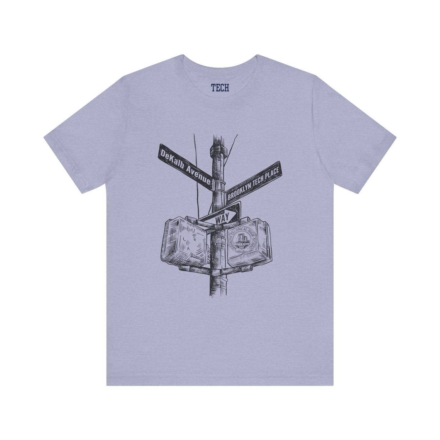 Boutique - DeKalb Ave & Brooklyn Tech Pl - Men's Jersey Short Sleeve T-Shirt - Black Graphic