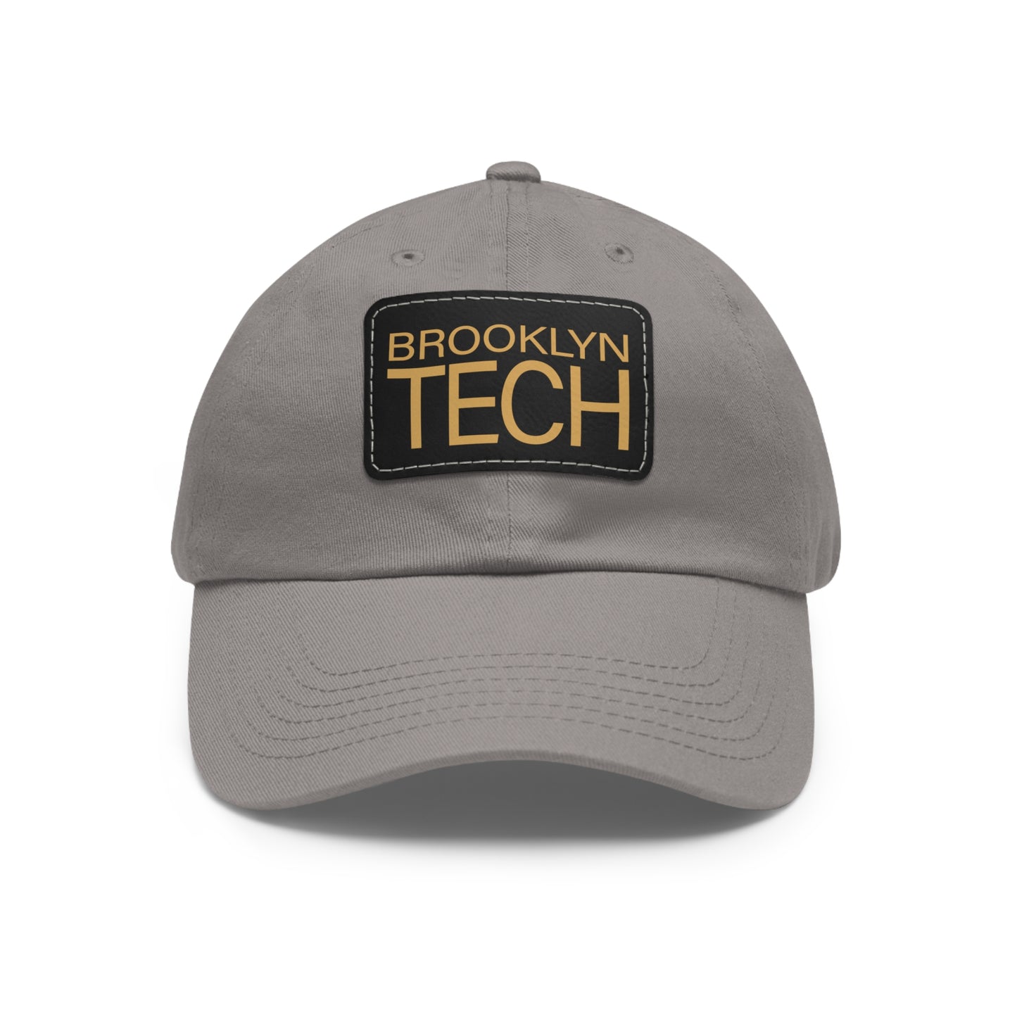 Modern Brooklyn Tech - Hat With Rectangular Leather Patch - Gold