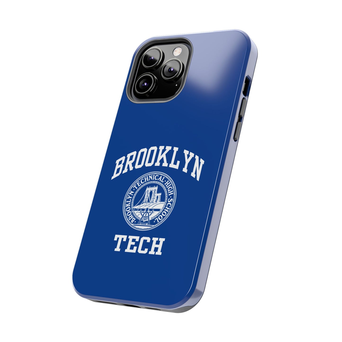 Brooklyn Tech Classic Logo - Tough Phone Cases - Navy Blue With White Graphics