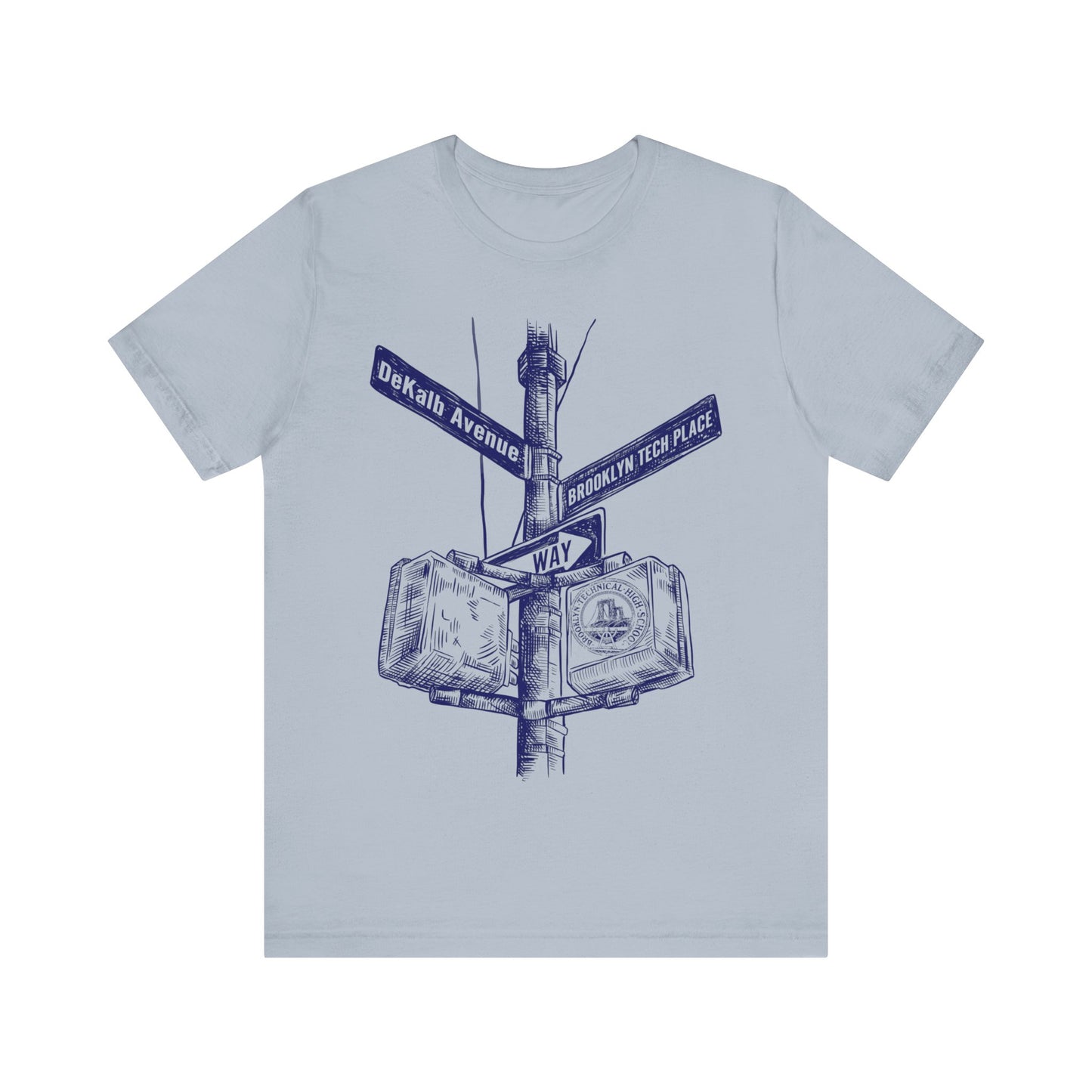 Boutique - Dekalb Ave & Brooklyn Tech Pl - Men's Short Sleeve Jersey - Blue Graphic