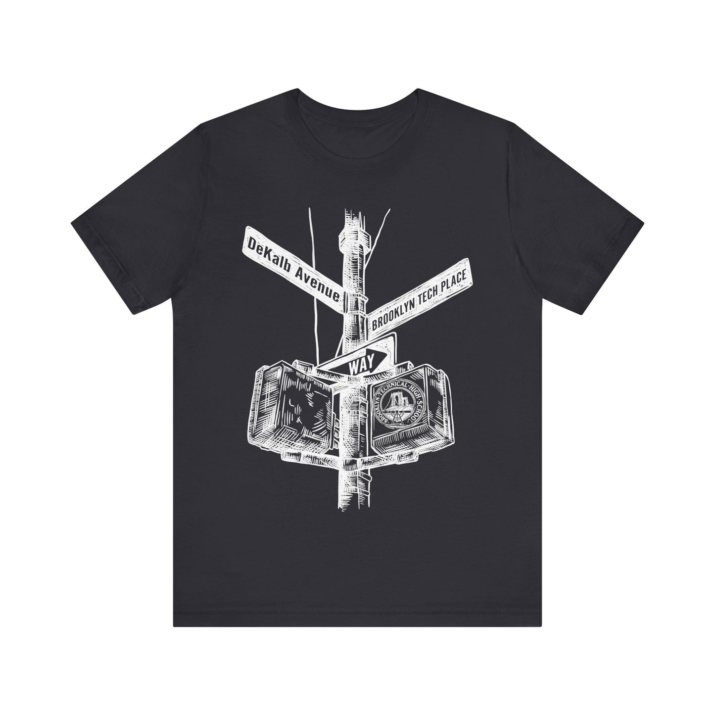 Boutique - Dekalb Ave & Brooklyn Tech Pl - Men's Short Sleeve Jersey - White Graphic