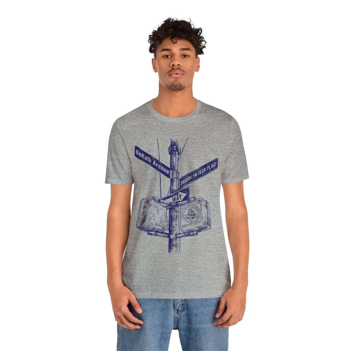 Boutique - Dekalb Ave & Brooklyn Tech Pl - Men's Short Sleeve Jersey - Blue Graphic