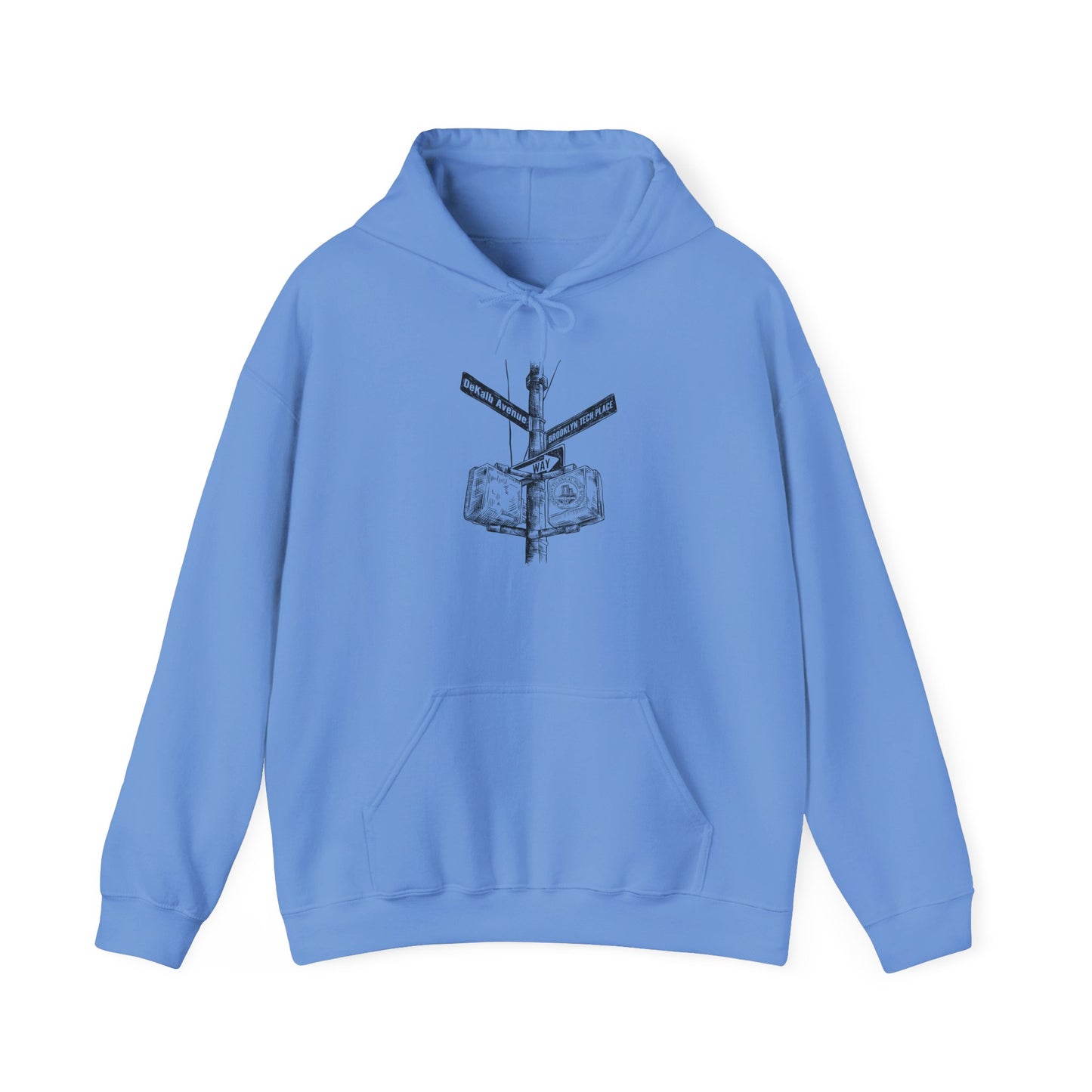 Boutique - Dekalb Ave & Brooklyn Tech Pl - (black Graphic) Men's Heavy Blend™ Hooded Sweatshirt