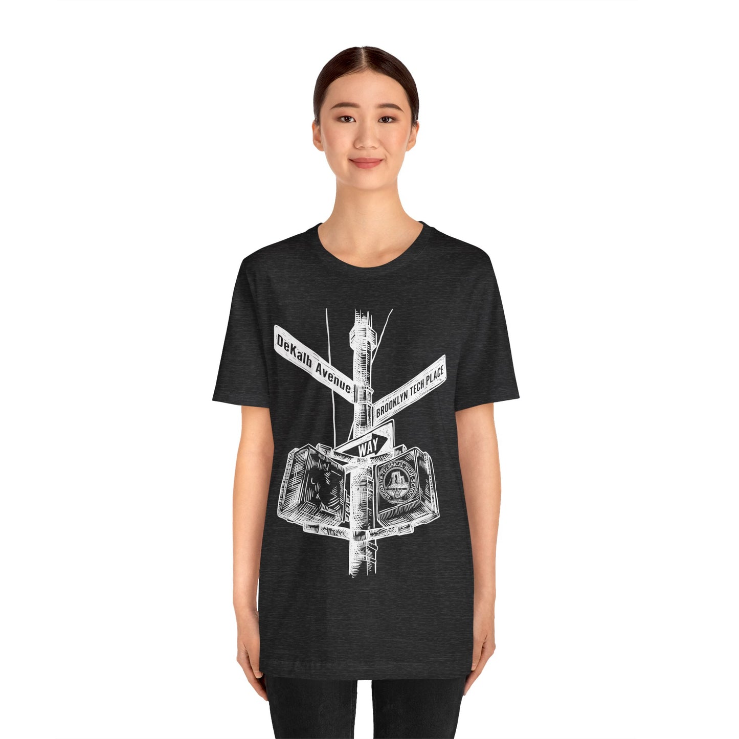 Boutique - Dekalb Ave & Brooklyn Tech Pl - Men's Short Sleeve Jersey - White Graphic