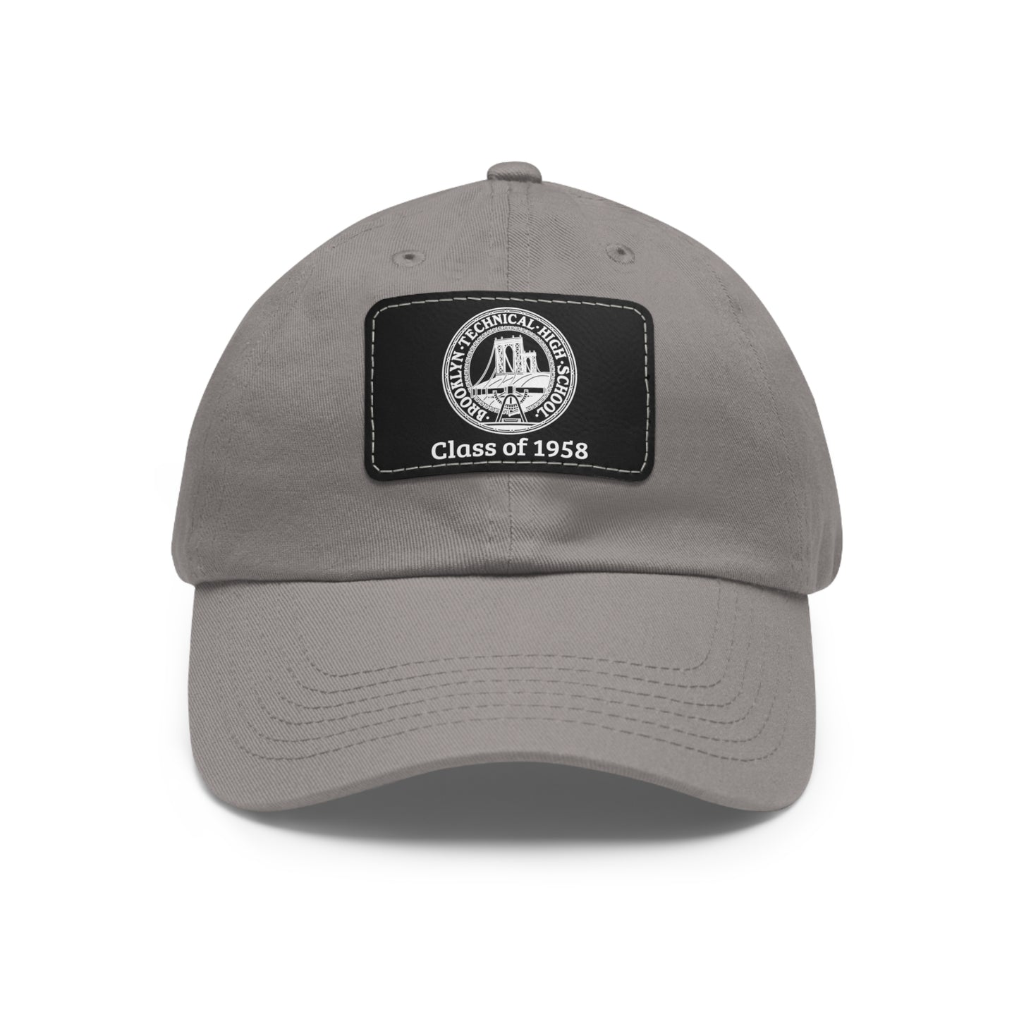 Classic Tech Logo - Hat With Leather Patch (rectangle) - Class Of 1958 - White Font