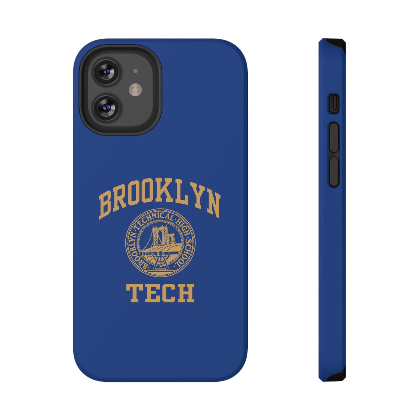 Brooklyn Tech Classic Logo - Impact-Resistant Phone Cases - Iphone Or Samsung - Navy With Gold Graphic
