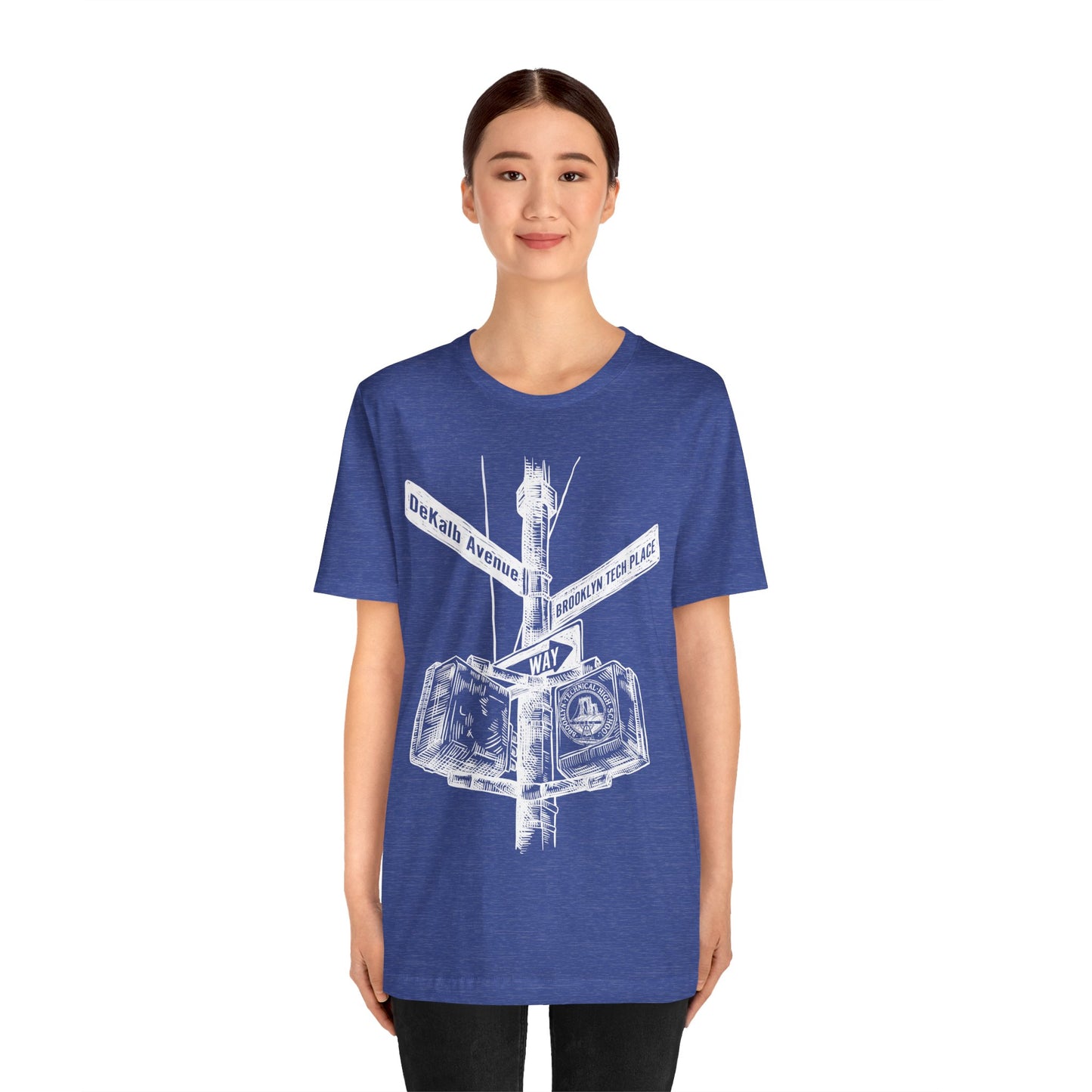 Boutique - Dekalb Ave & Brooklyn Tech Pl - Men's Short Sleeve Jersey - White Graphic
