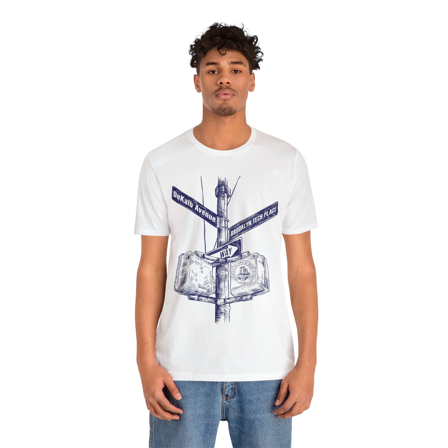Boutique - Dekalb Ave & Brooklyn Tech Pl - Men's Short Sleeve Jersey - Blue Graphic
