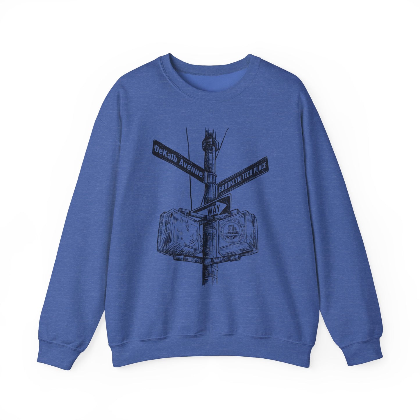 Boutique - Dekalb Ave & Brooklyn Tech Pl - (black Graphic) Men's Heavy Blend™ Crewneck Sweatshirt