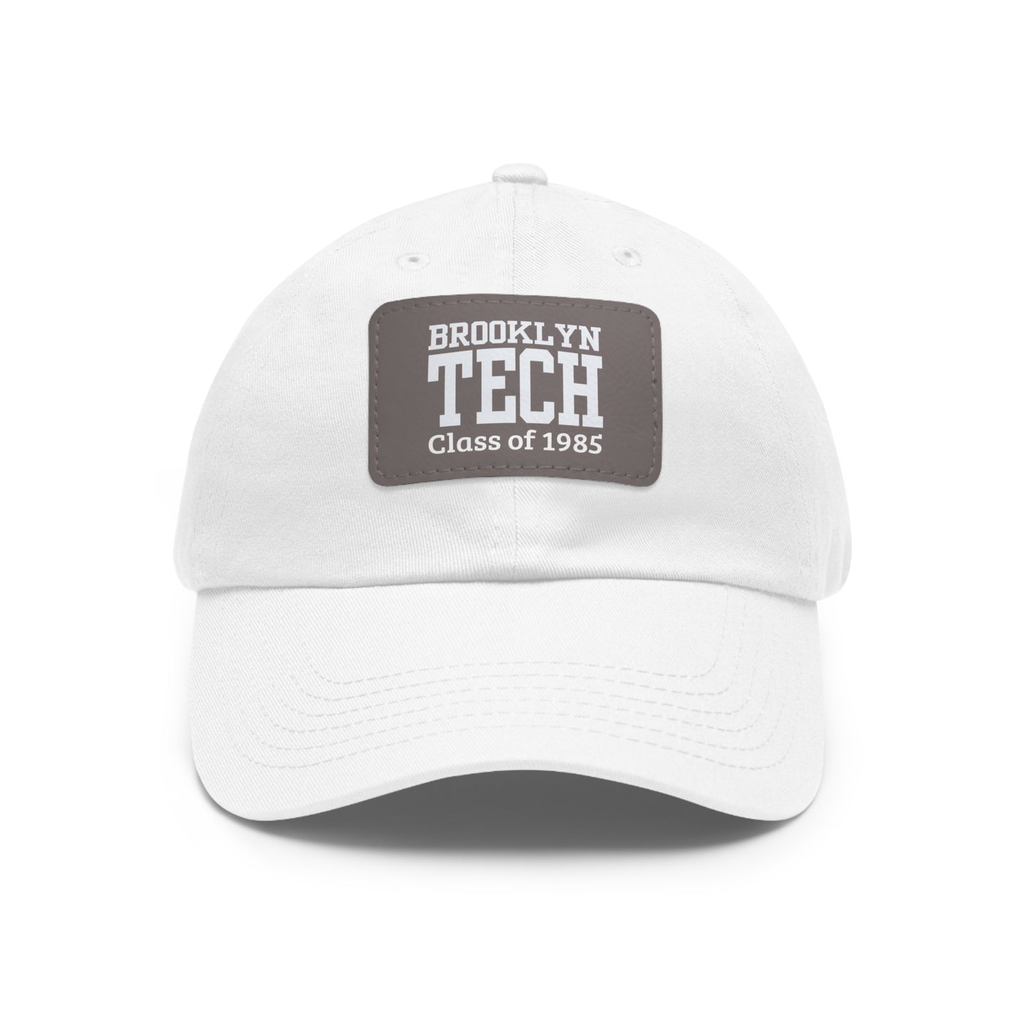 Classic Brooklyn Tech - Hat With Leather Patch (rectangle) - Class Of 1985 - White Font