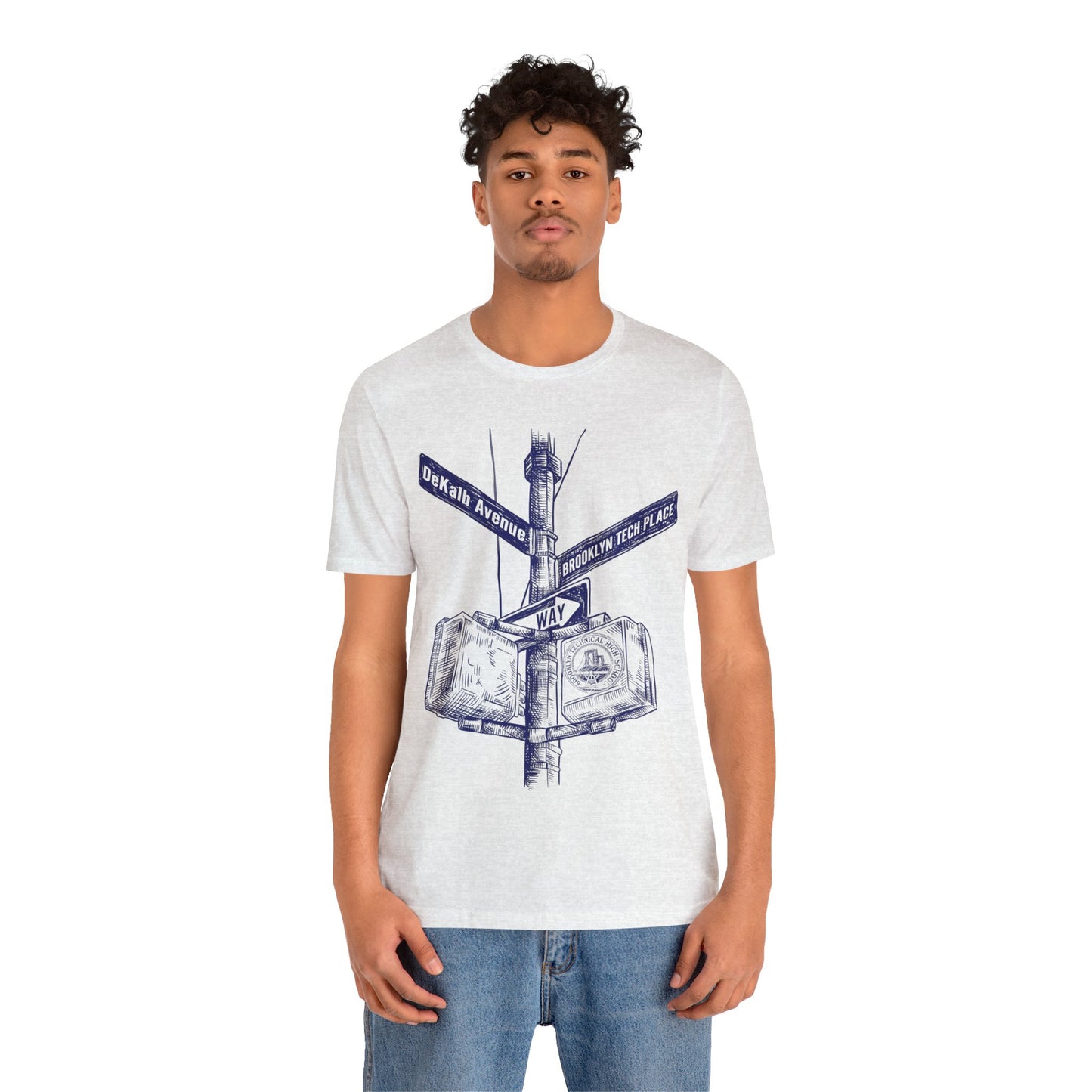 Boutique - Dekalb Ave & Brooklyn Tech Pl - Men's Short Sleeve Jersey - Blue Graphic