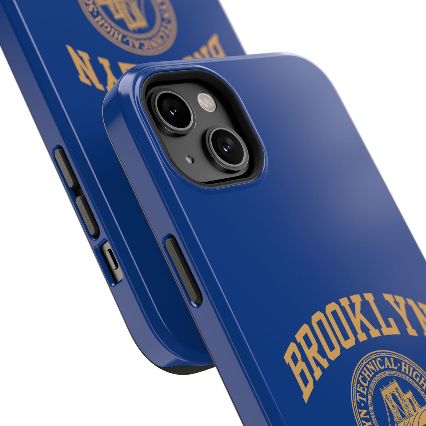 Brooklyn Tech Classic Logo - Impact-Resistant Phone Cases - Iphone Or Samsung - Navy With Gold Graphic
