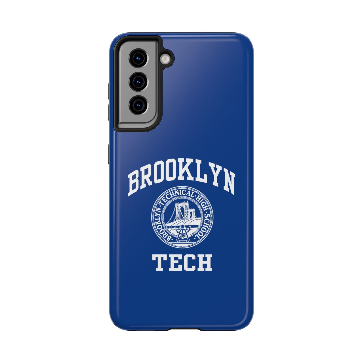 Brooklyn Tech Classic Logo - Tough Phone Cases - Navy Blue With White Graphics