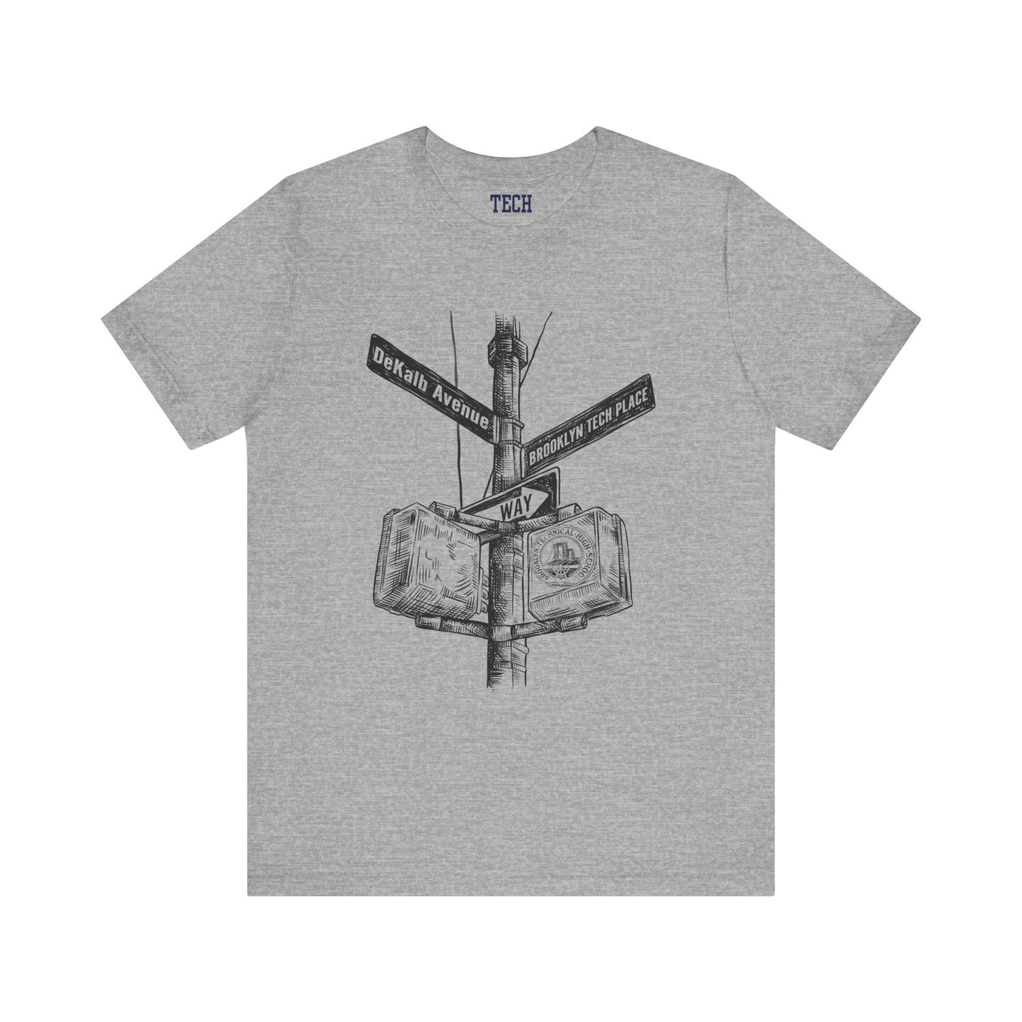 Boutique - DeKalb Ave & Brooklyn Tech Pl - Men's Jersey Short Sleeve T-Shirt - Black Graphic