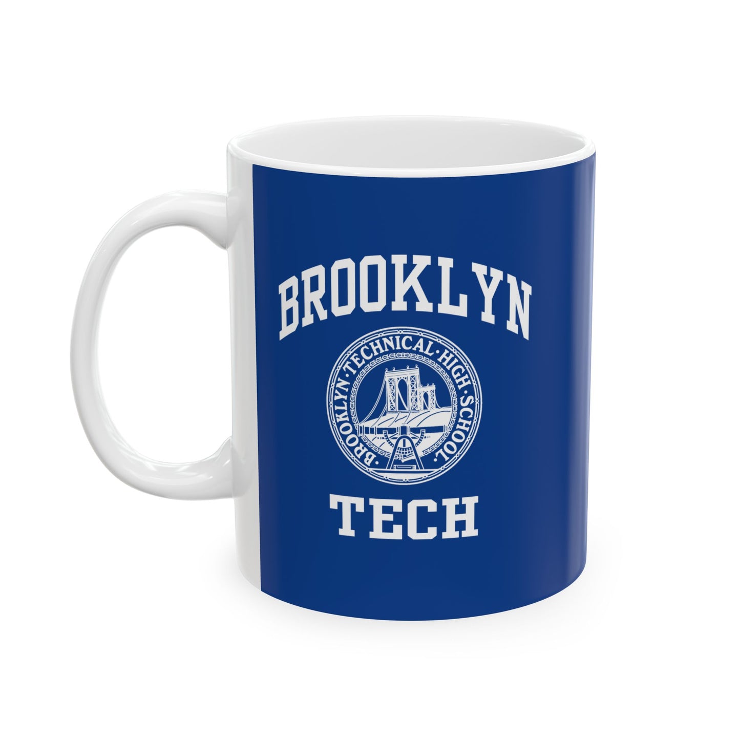 Classic Brooklyn Tech Logo - Ceramic Mug, (11oz, 15oz) - Navy