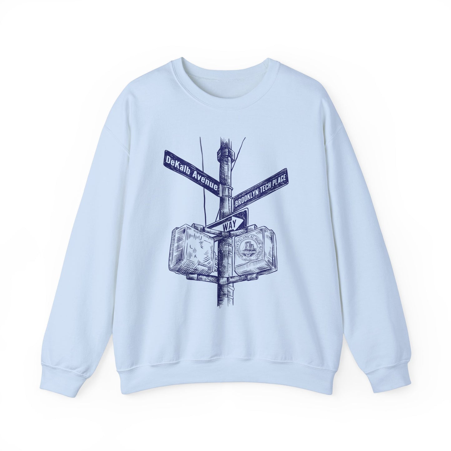 Boutique - Dekalb Ave & Brooklyn Tech Pl - (navy Graphic) Men's Heavy Blend™ Crewneck Sweatshirt