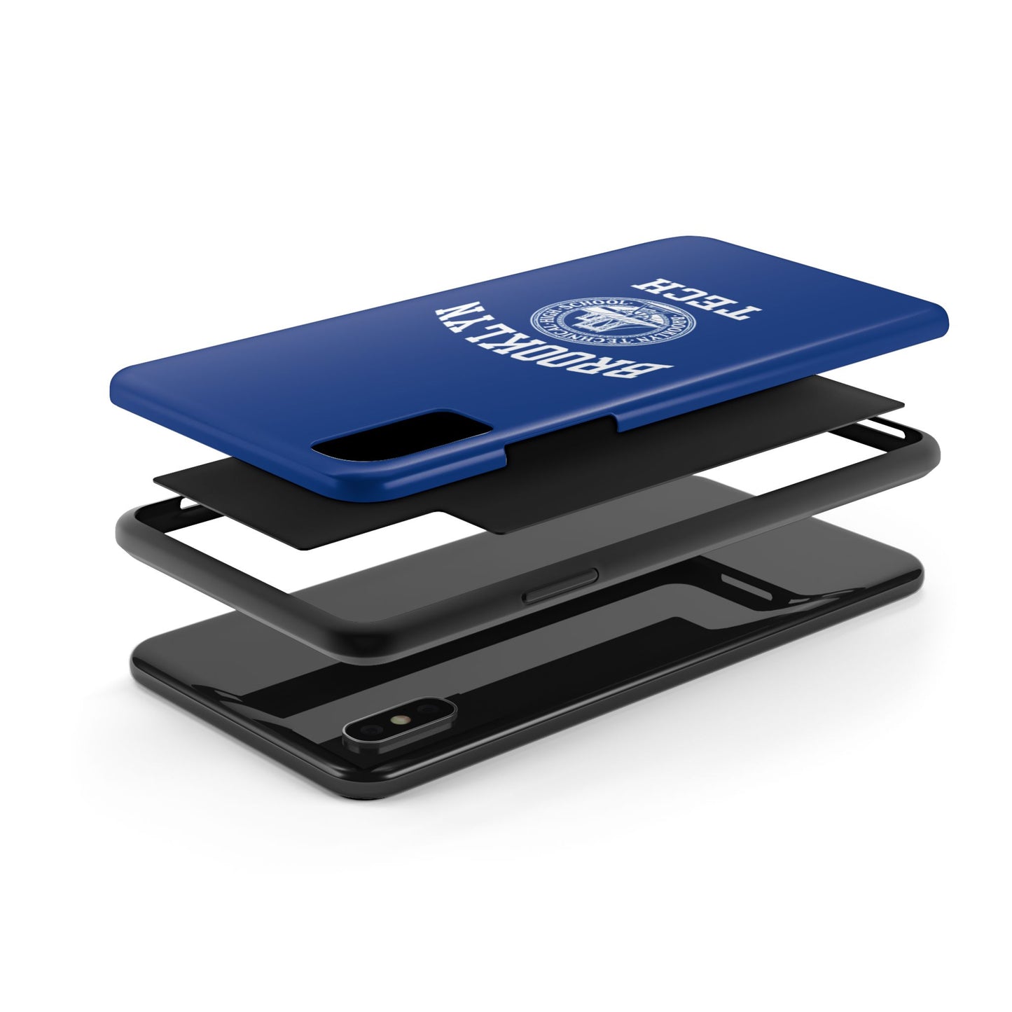 Brooklyn Tech Classic Logo - Tough Phone Cases - Navy Blue With White Graphics