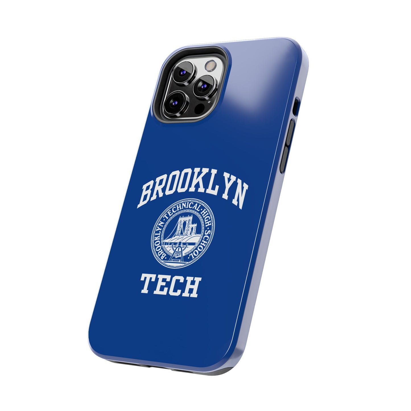 Brooklyn Tech Classic Logo - Tough Phone Cases - Navy Blue With White Graphics