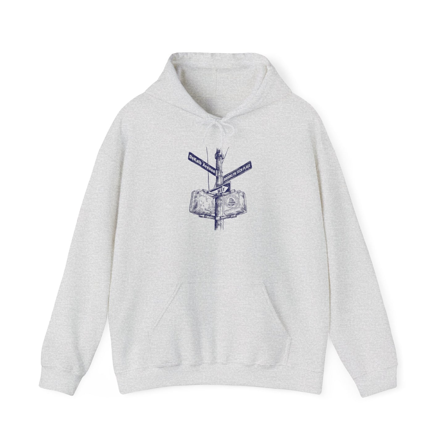 Boutique - Dekalb Ave & Brooklyn Tech Pl - (navy Graphic) Men's Heavy Blend™ Hooded Sweatshirt
