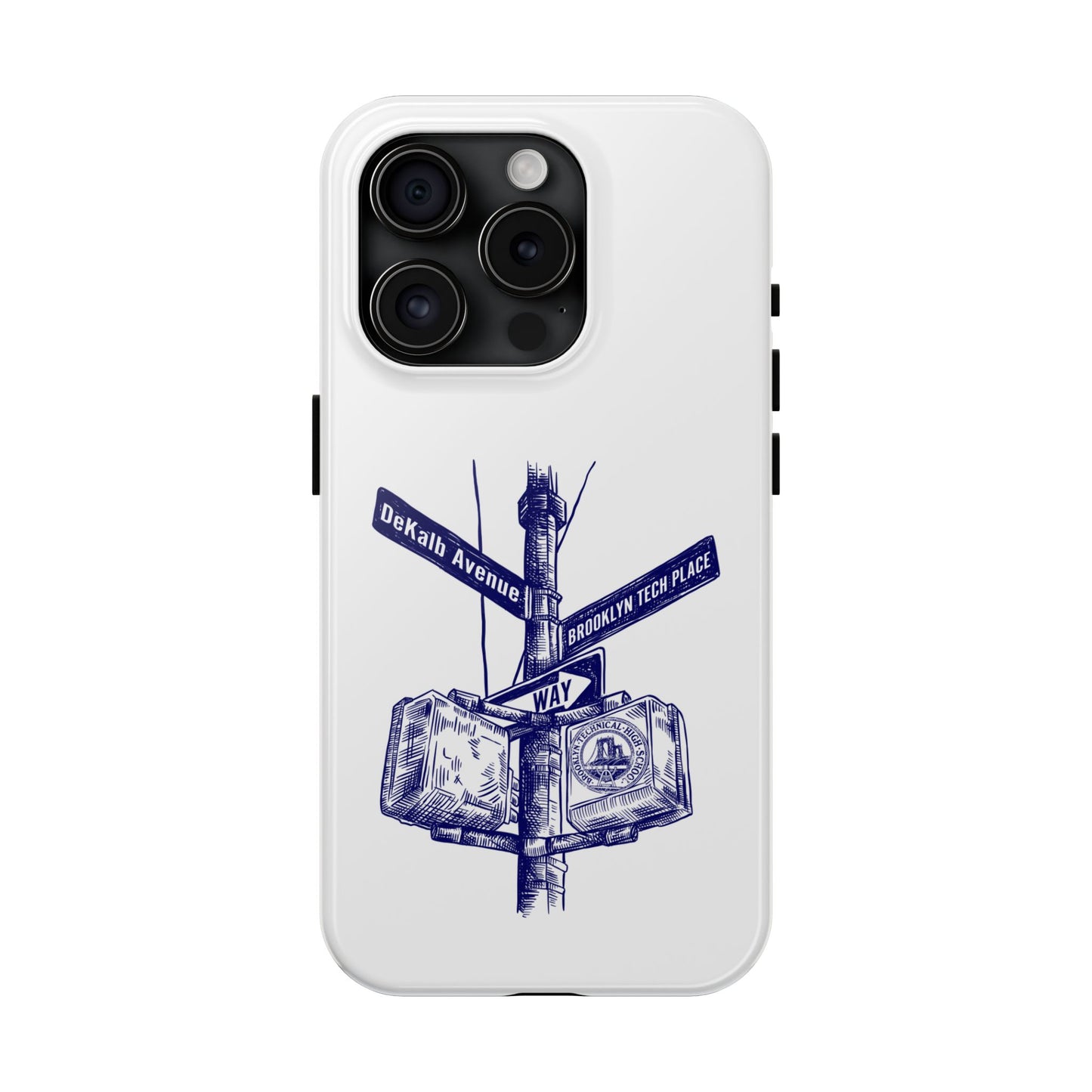 Dekalb Ave & Brooklyn Tech Place - Tough Phone Cases - White