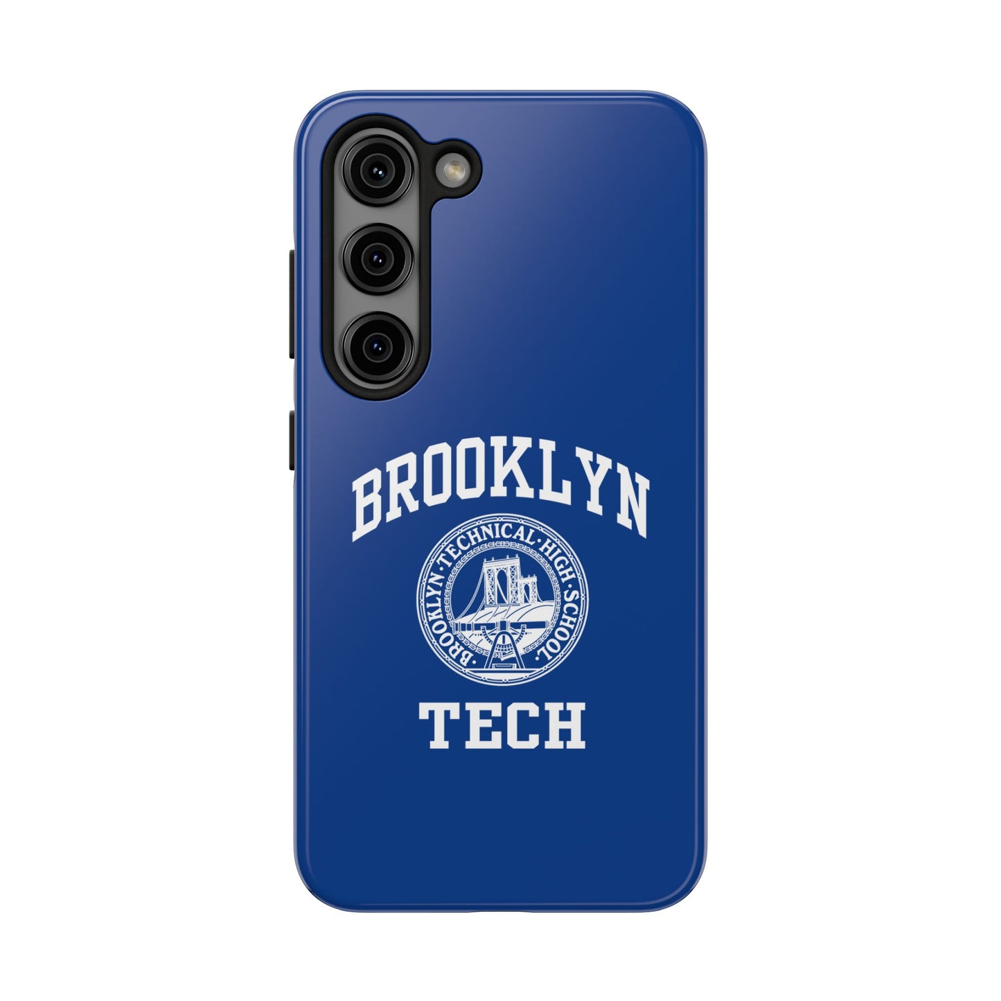 Brooklyn Tech Classic Logo - Tough Phone Cases - Navy Blue With White Graphics