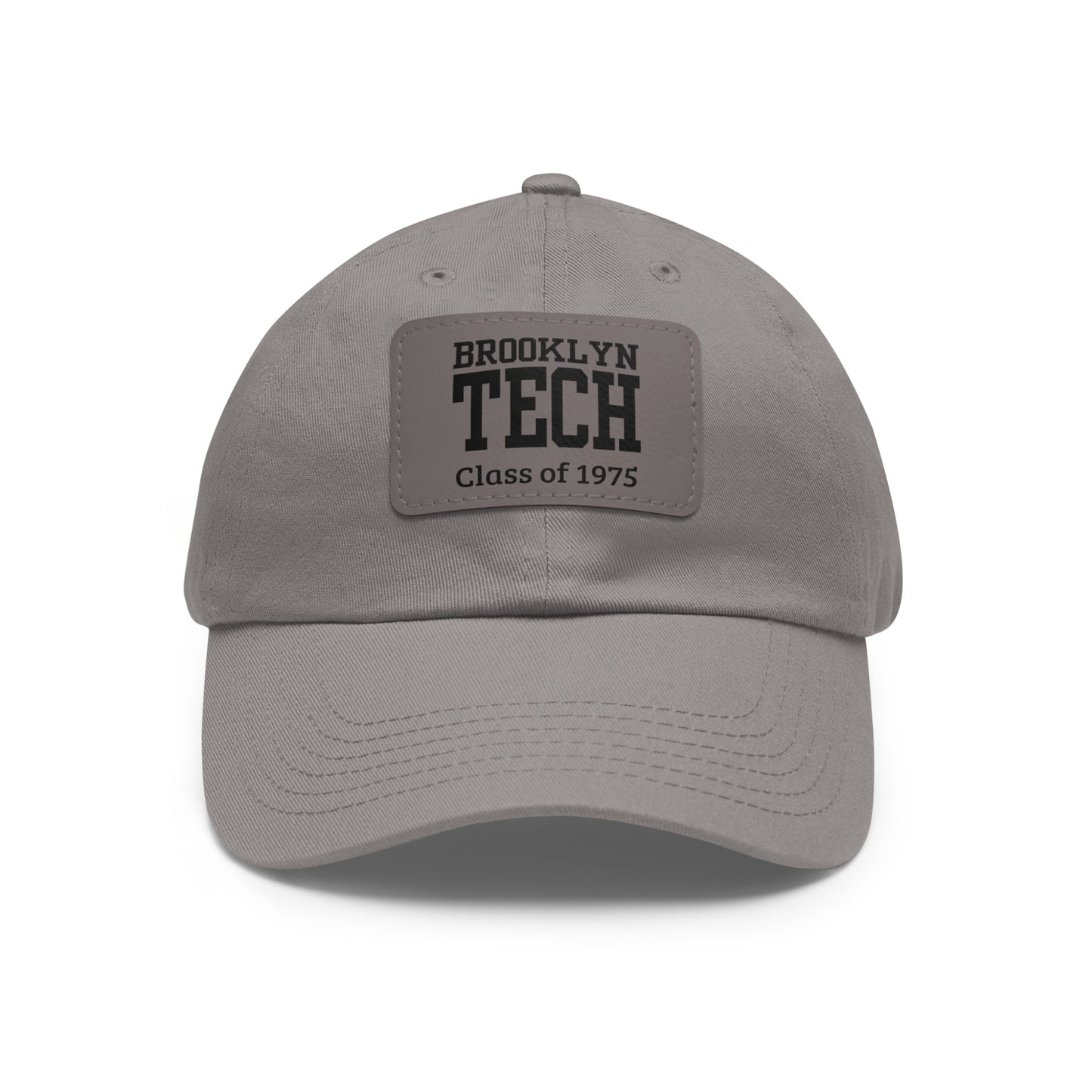 Classic Brooklyn Tech - Hat with Leather Patch (Rectangle) - Class of 1975 - Black & White fonts