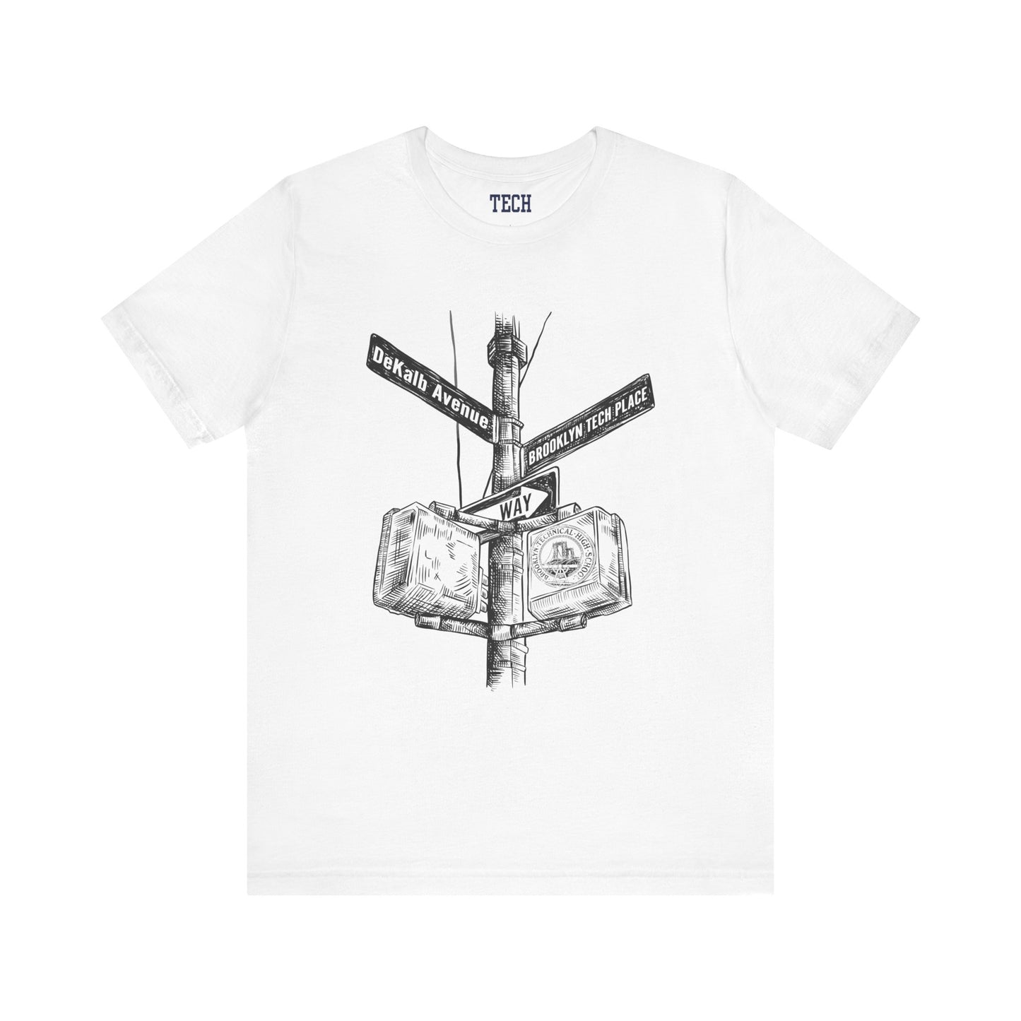 Boutique - DeKalb Ave & Brooklyn Tech Pl - Men's Jersey Short Sleeve T-Shirt - Black Graphic