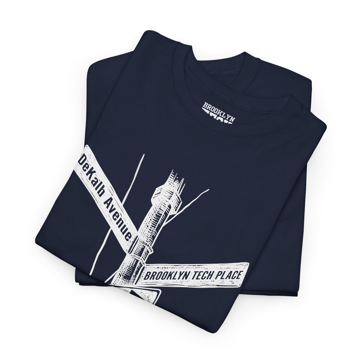 Boutique - Dekalb Ave & Brooklyn Tech Pl - (white Graphic) Men's Heavy Cotton T-Shirt
