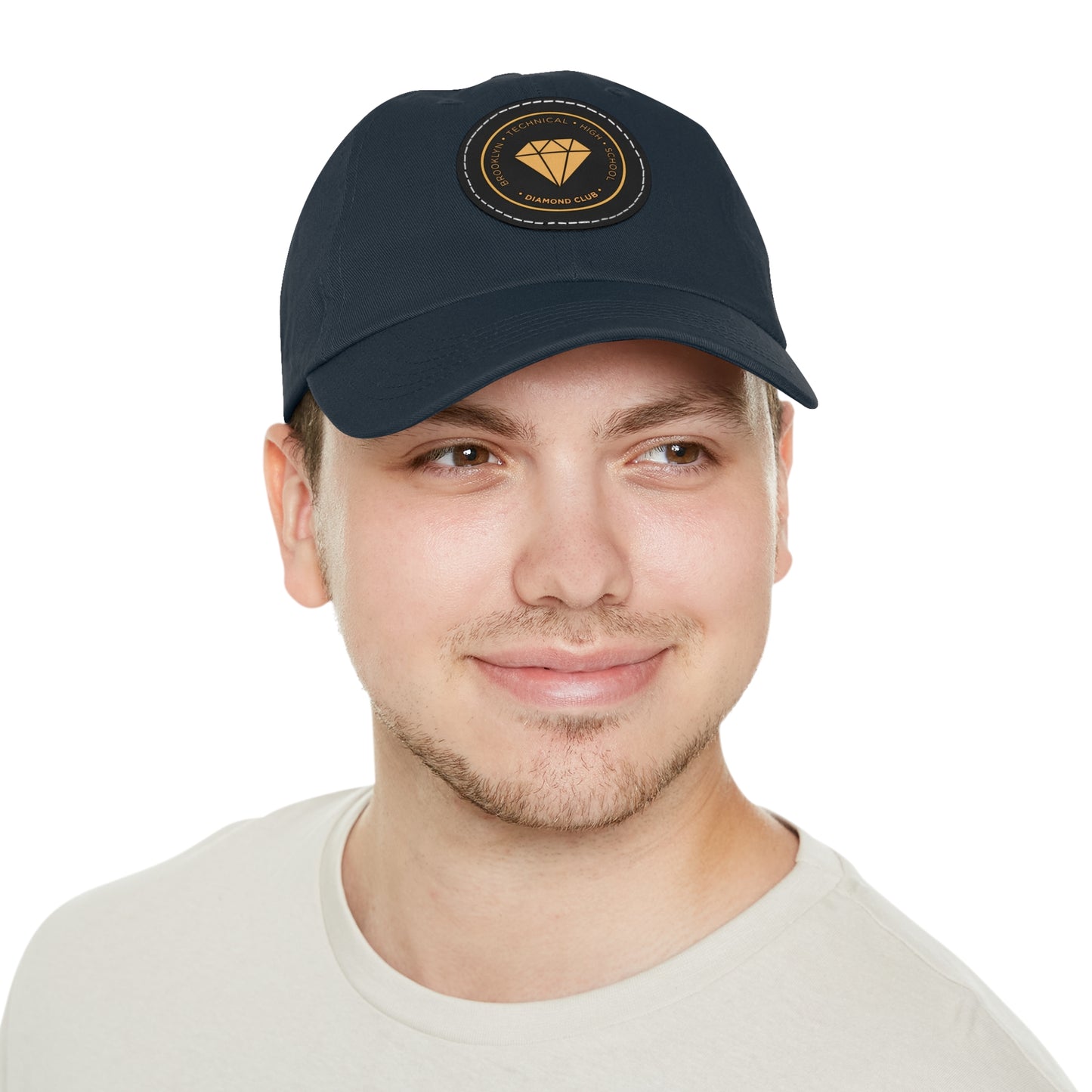 Diamond Club Logo - Hat With Circular Leather Patch - Navy