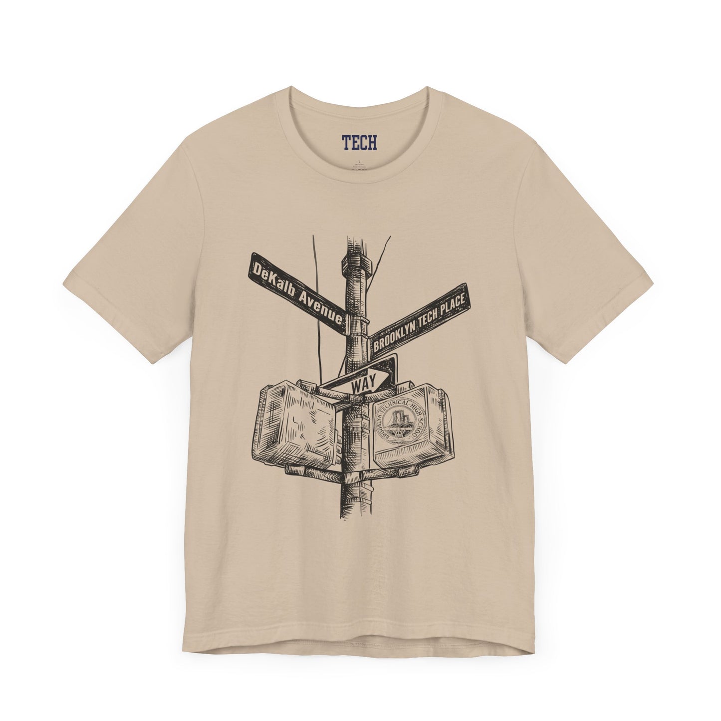 Boutique - DeKalb Ave & Brooklyn Tech Pl - Men's Jersey Short Sleeve T-Shirt - Black Graphic