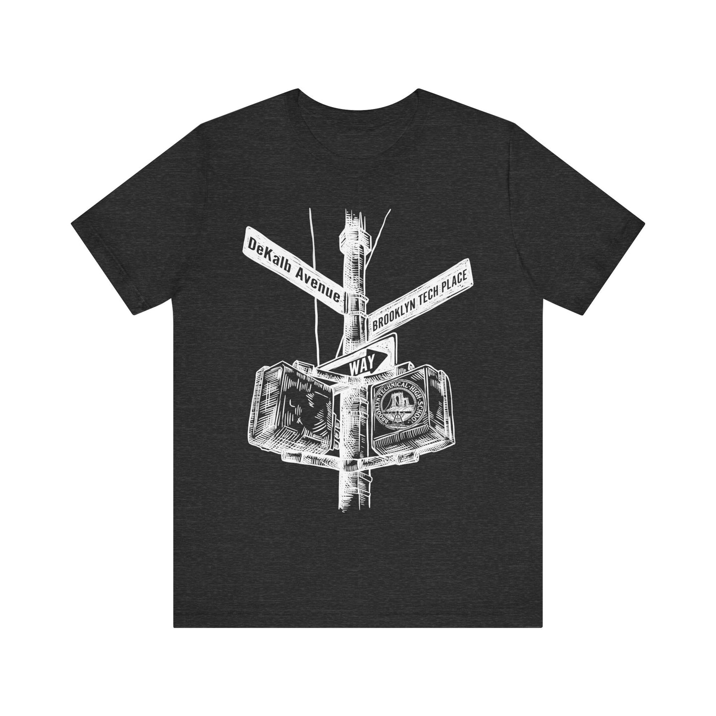 Boutique - Dekalb Ave & Brooklyn Tech Pl - Men's Short Sleeve Jersey - White Graphic