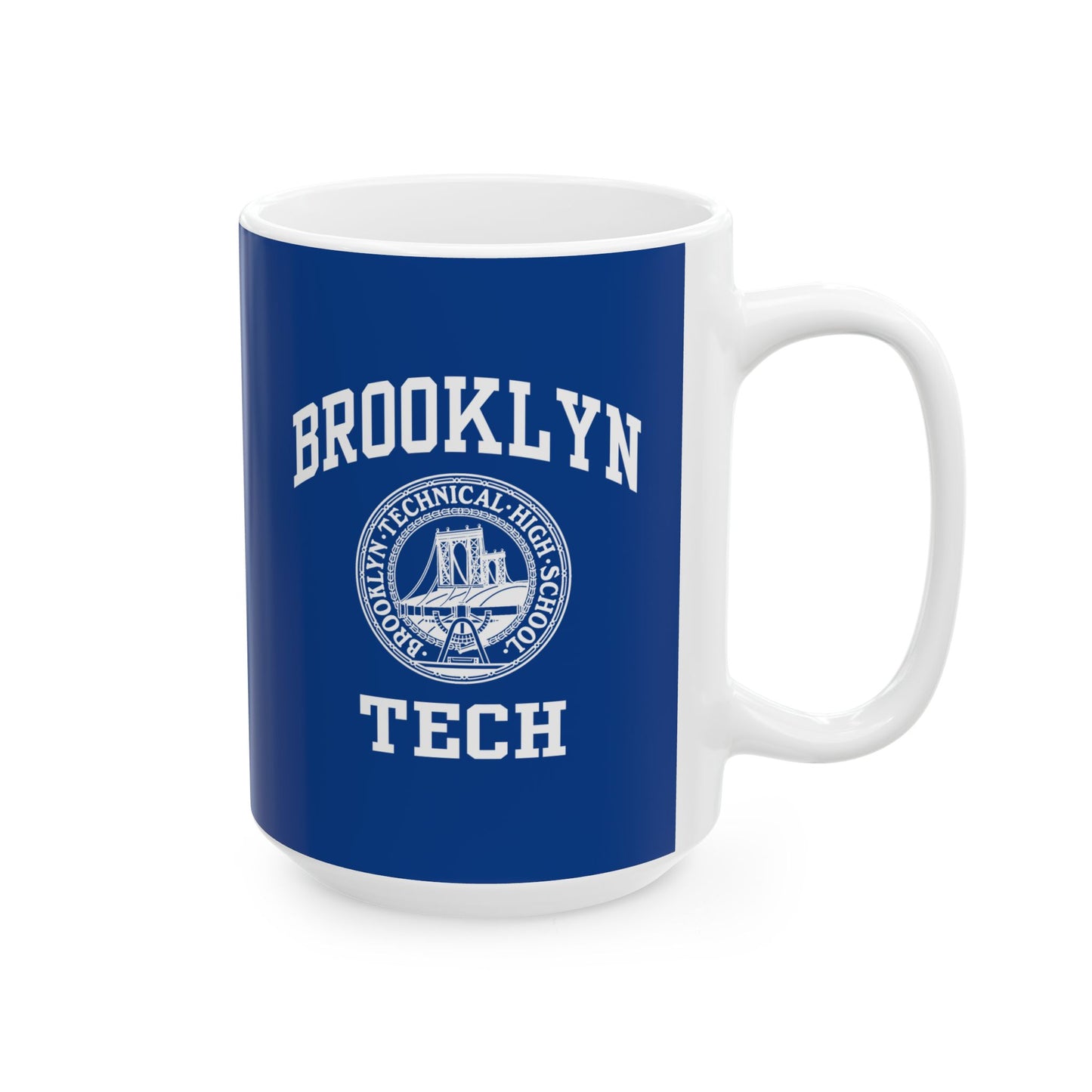 Classic Brooklyn Tech Logo - Ceramic Mug, (11oz, 15oz) - Navy