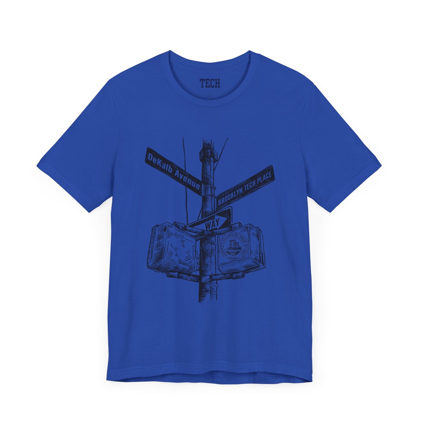 Boutique - DeKalb Ave & Brooklyn Tech Pl - Men's Jersey Short Sleeve T-Shirt - Black Graphic